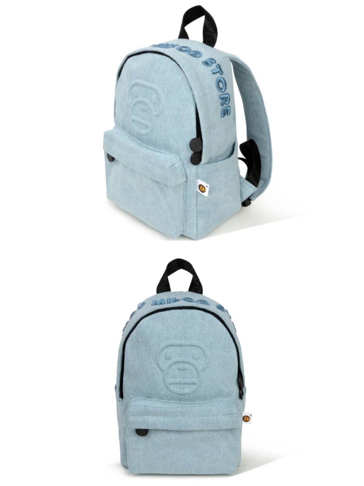 A BATHING APE BABY MILO DENIM MINI BAGPACK LIGHTINDI AL20-189-312