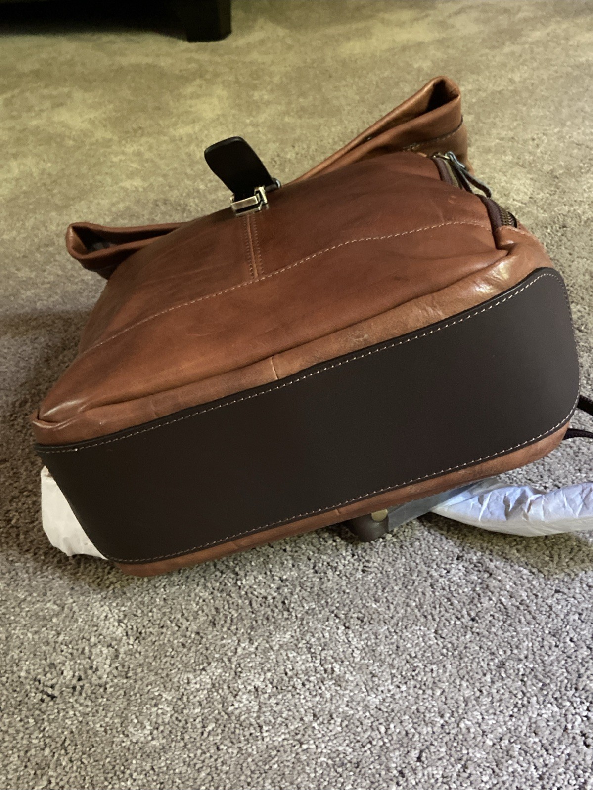 Chiarugi Italian Leather Backpack Brown Luxury Tuscan Work Travel Laptop Durable