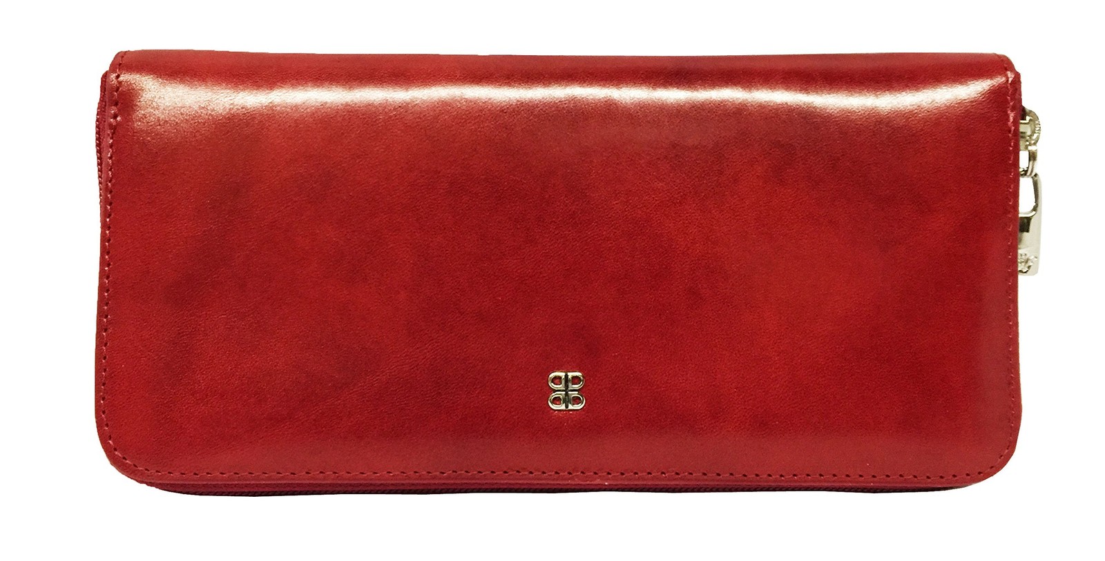 Bosca Old Leather Zip Around Wallet Brick Red One Size U1