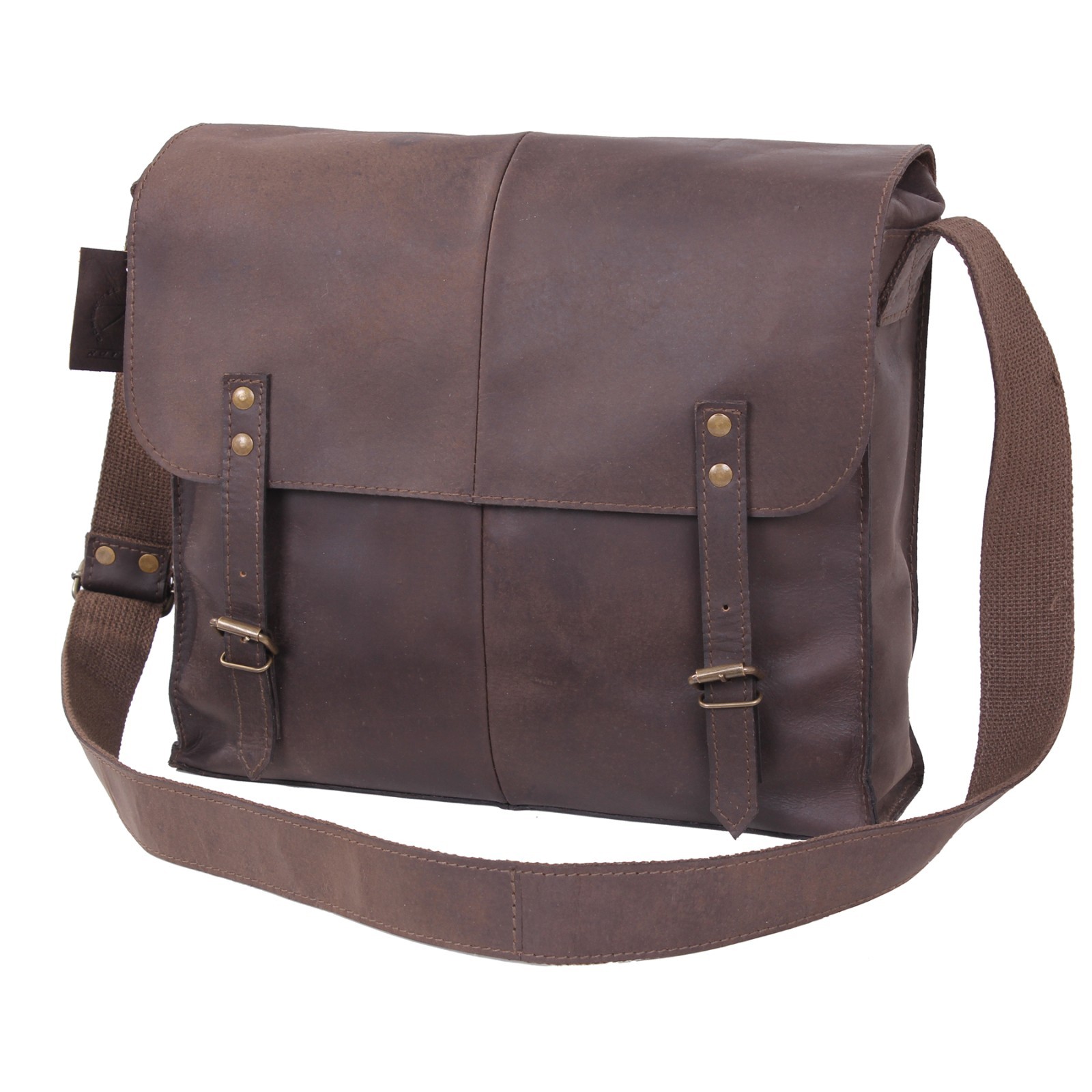 Brown Premium Leather Medic Bag Crossbody Rugged Heavy Duty EDC Shoulder Bag