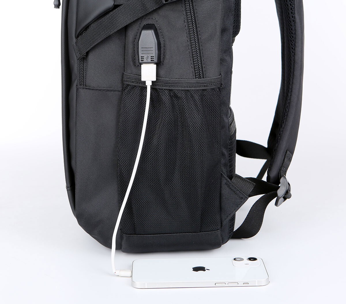 Men Laptop Backpack School Travel Computer Bookbag with USB Charging Port Black