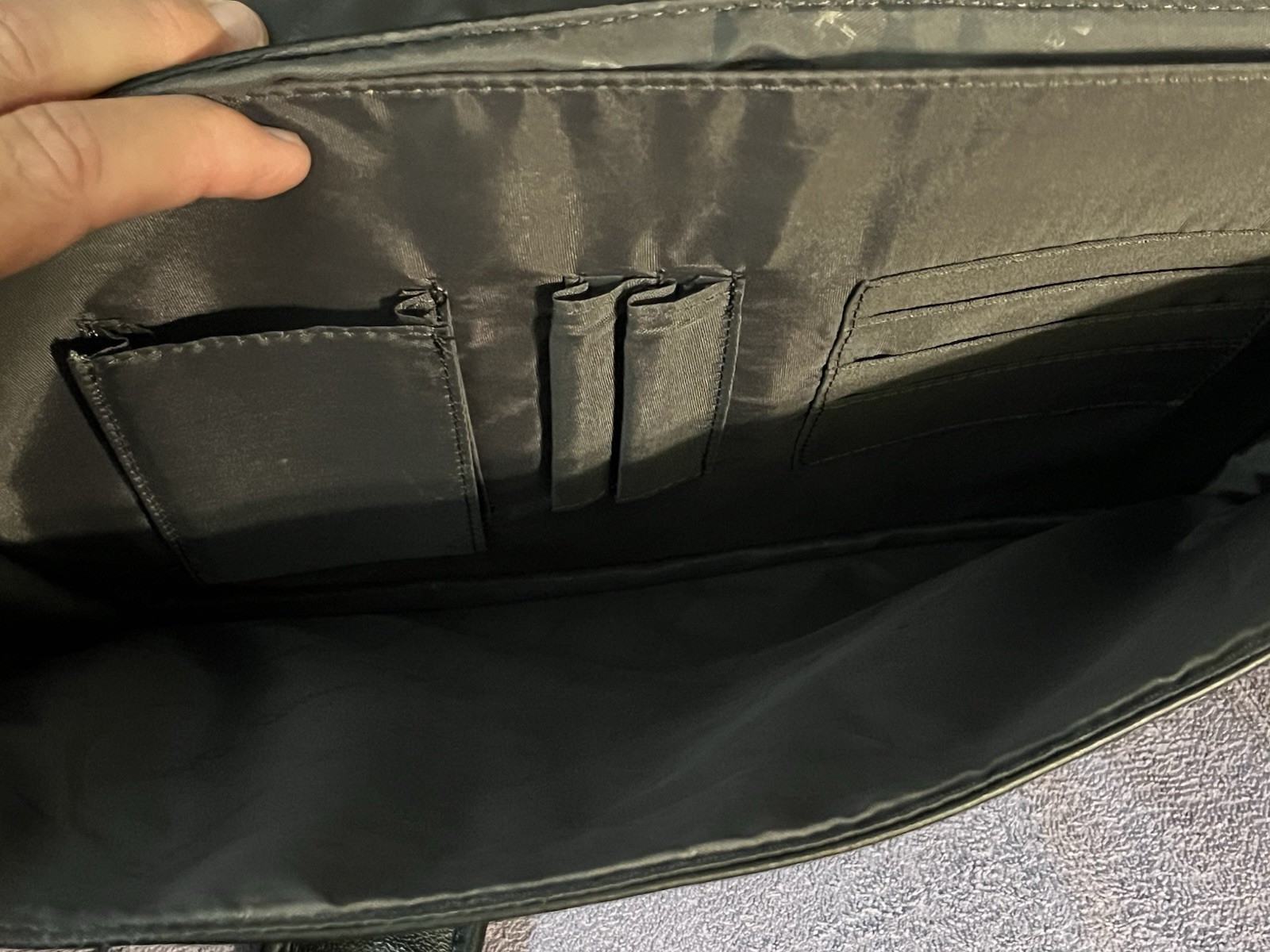 Alpine Swiss All-Leather Men’s Briefcase Laptop Bag with Shoulder Strap Black