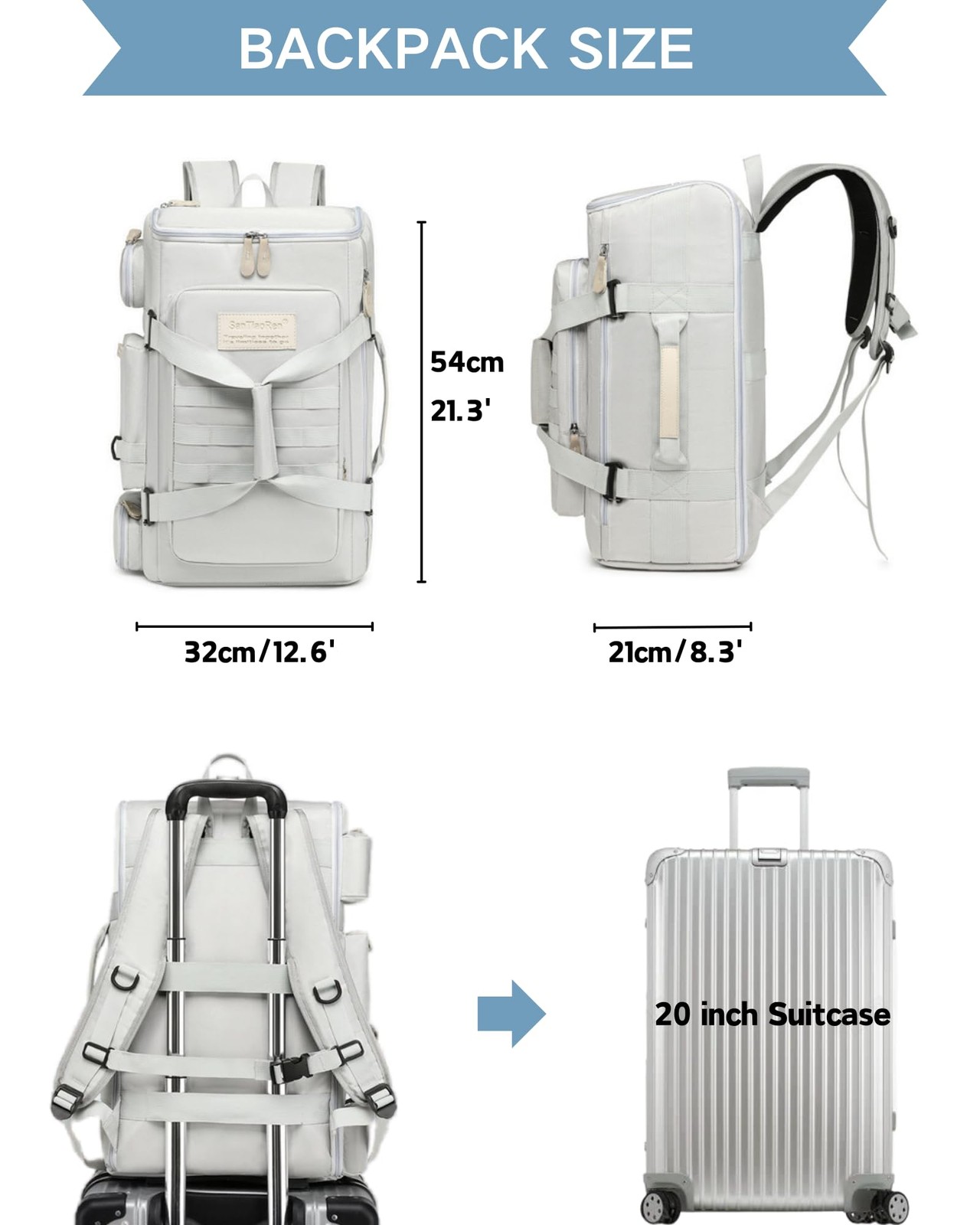 Large Travel Duffle Bags Backpack for Men Women, 50L Sports Gym Bag with Wet …