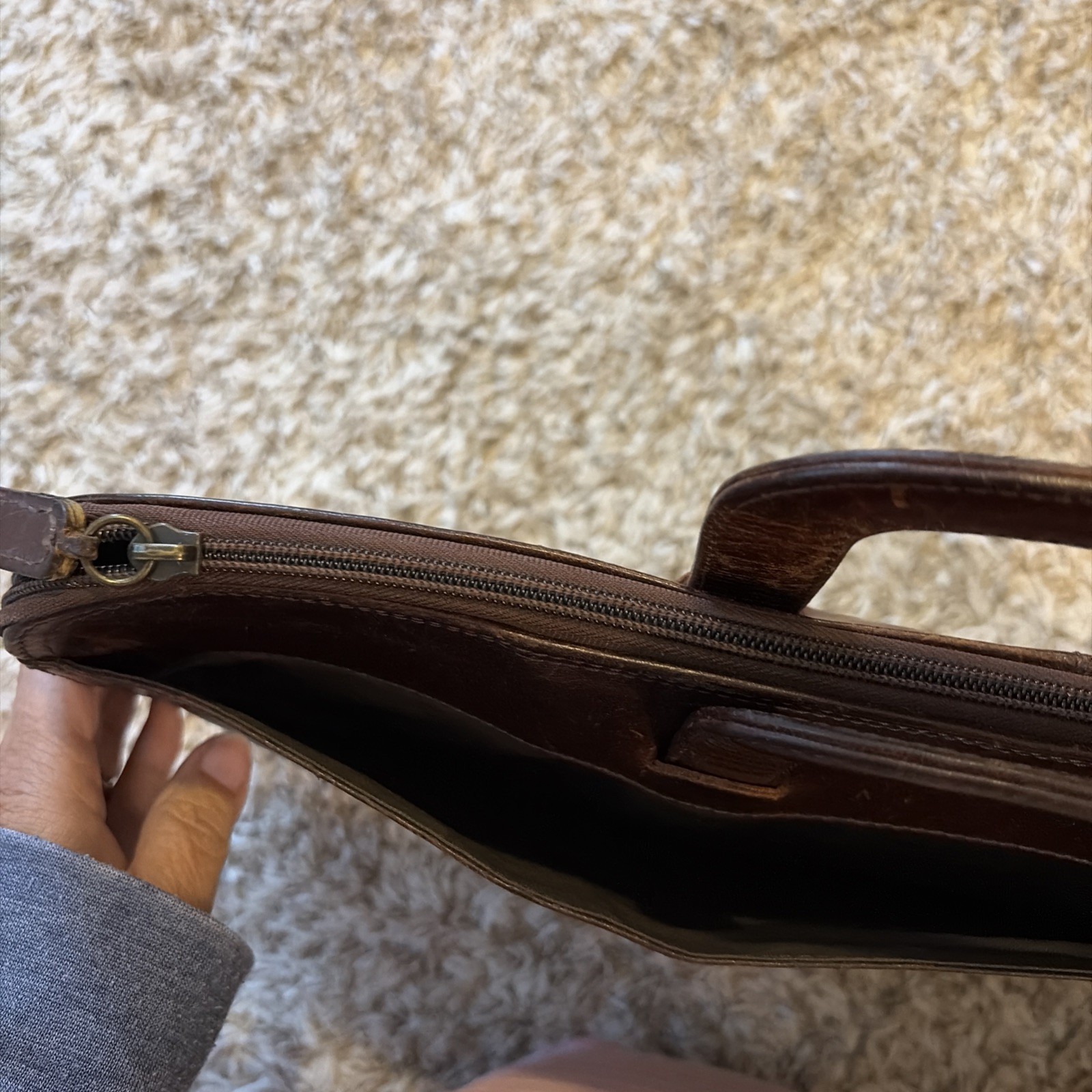VTG Wilsons Leather Studio Brown Leather Briefcase 16” Bag Dual Handles