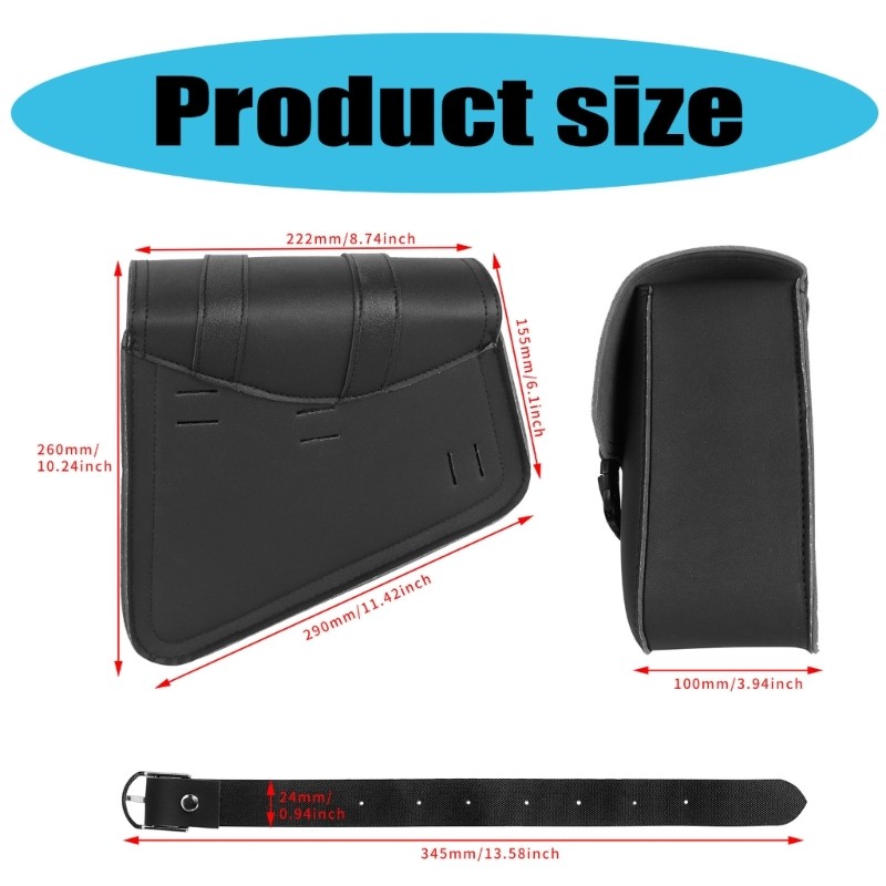 Versatile Motorcycle Saddlebags PU Leather Side Bags for Short or Long Journeys