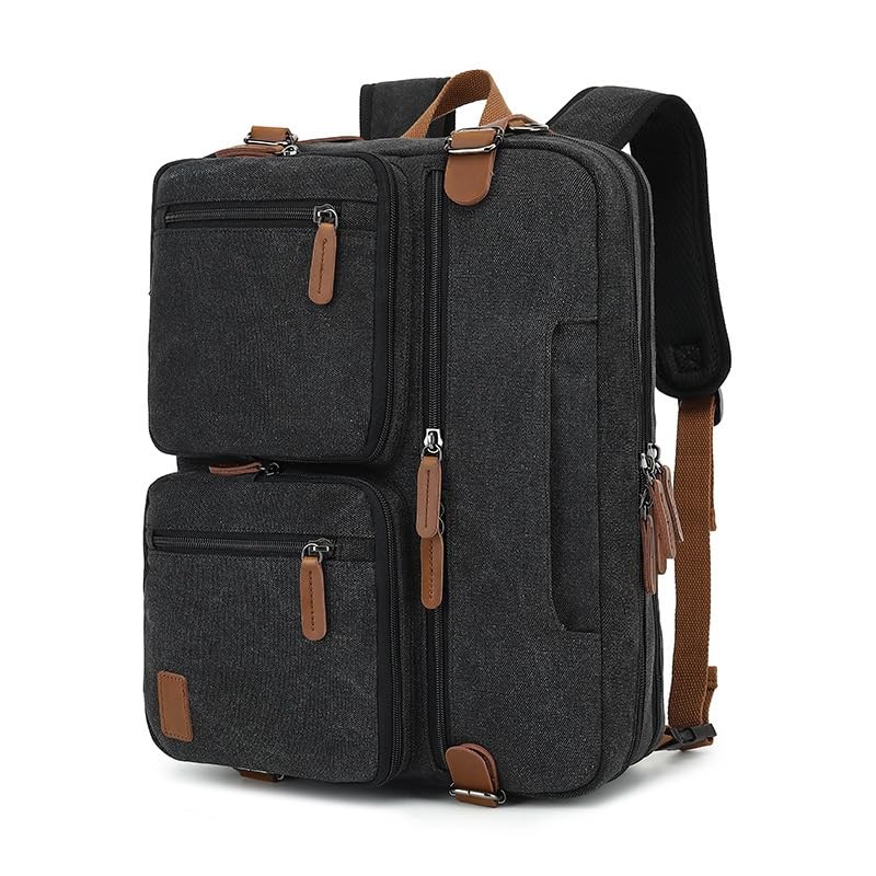 3 in 1 Convertible Briefcase Backpack 17.3 inch Laptop Backpack Case Messenge