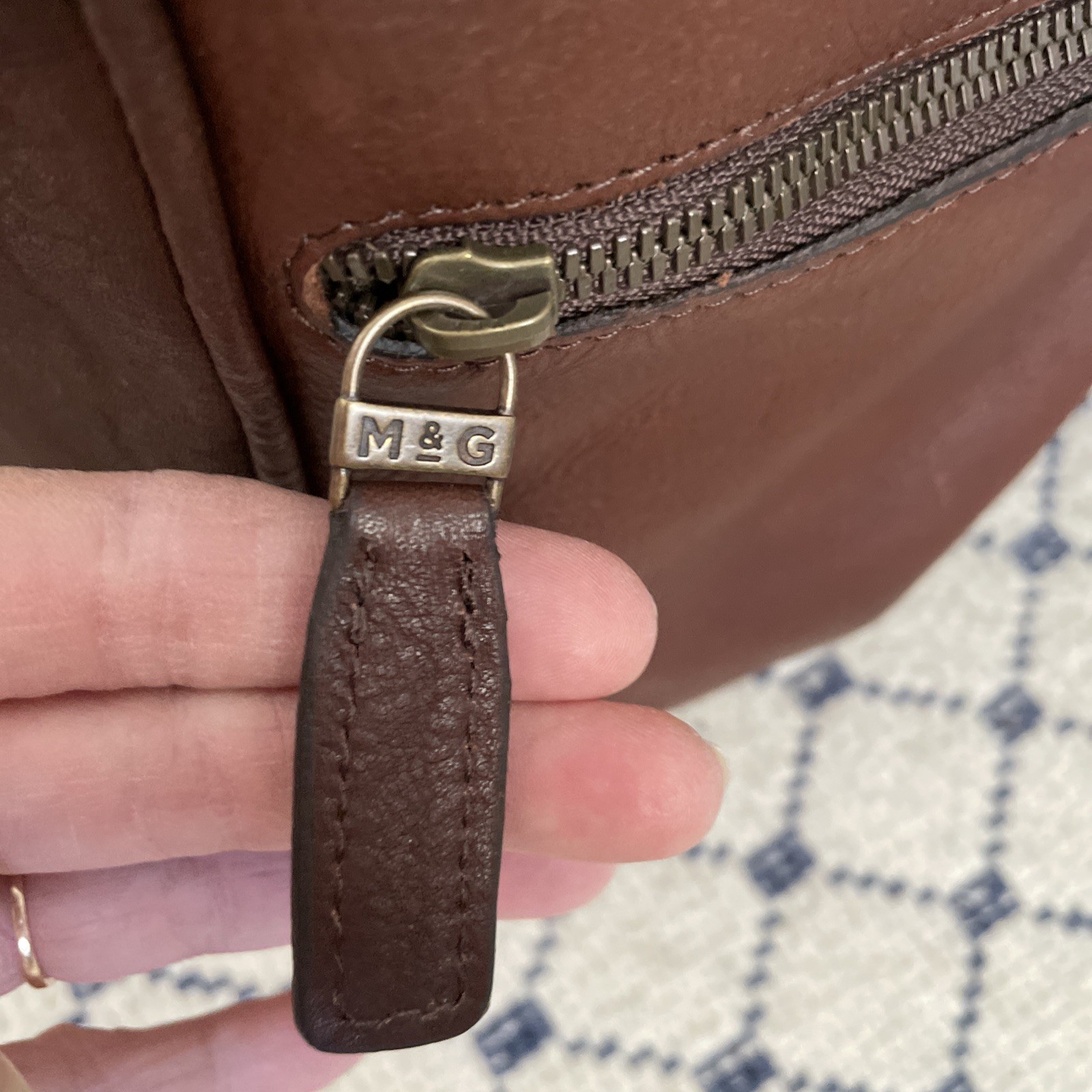 Nwot MOORE & GILES Benedict Weekend Leather Duffel Titan Milled Full Grain