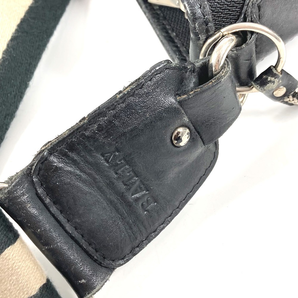 BALLY logo Bag Crossbody Pochette Shoulder Bag Leather/Canvas Black