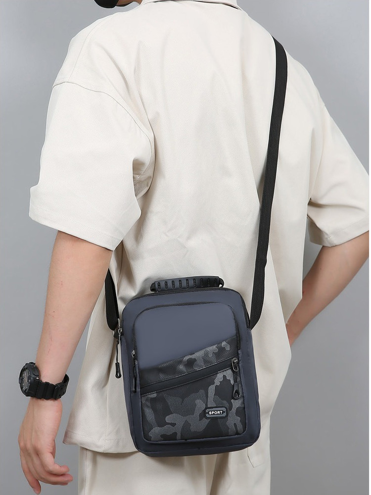 Men’s Navy Handbag Shoulder Bag Crossbody Casual Fashion Camouflage Style