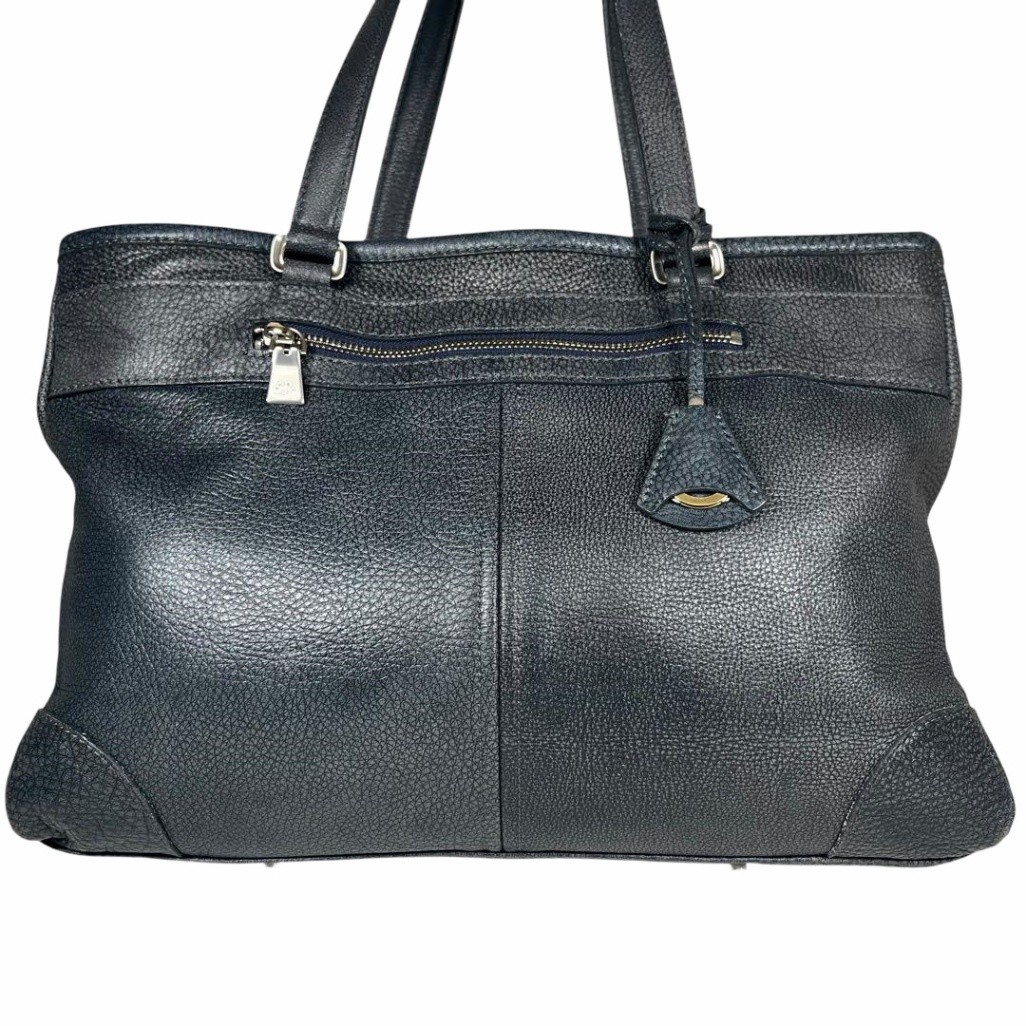 Aniari Grind Gray Leather Tote Bag Charm Authentic Japan