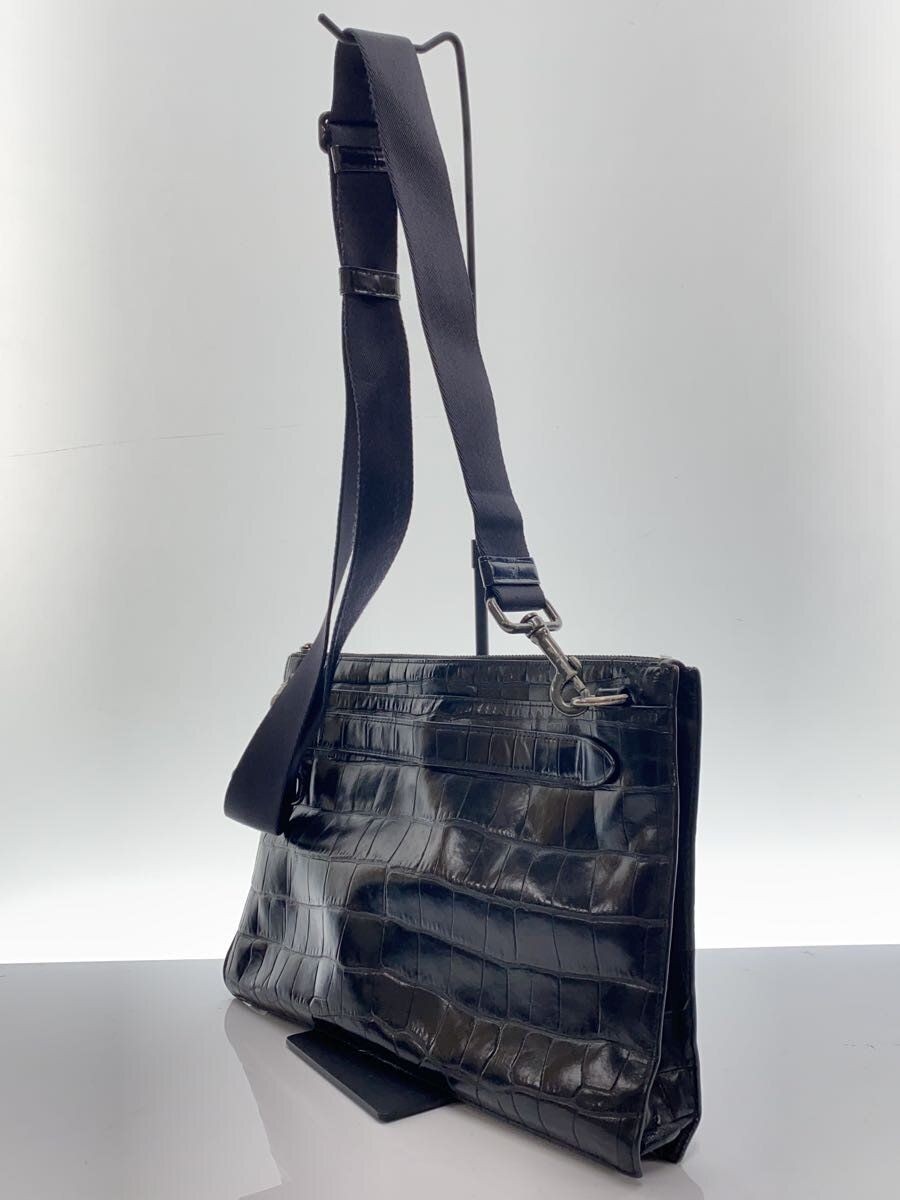 Coach Shoulder Bag Manhattan Convertible Slim Messenger Leather BLK 25992 Used