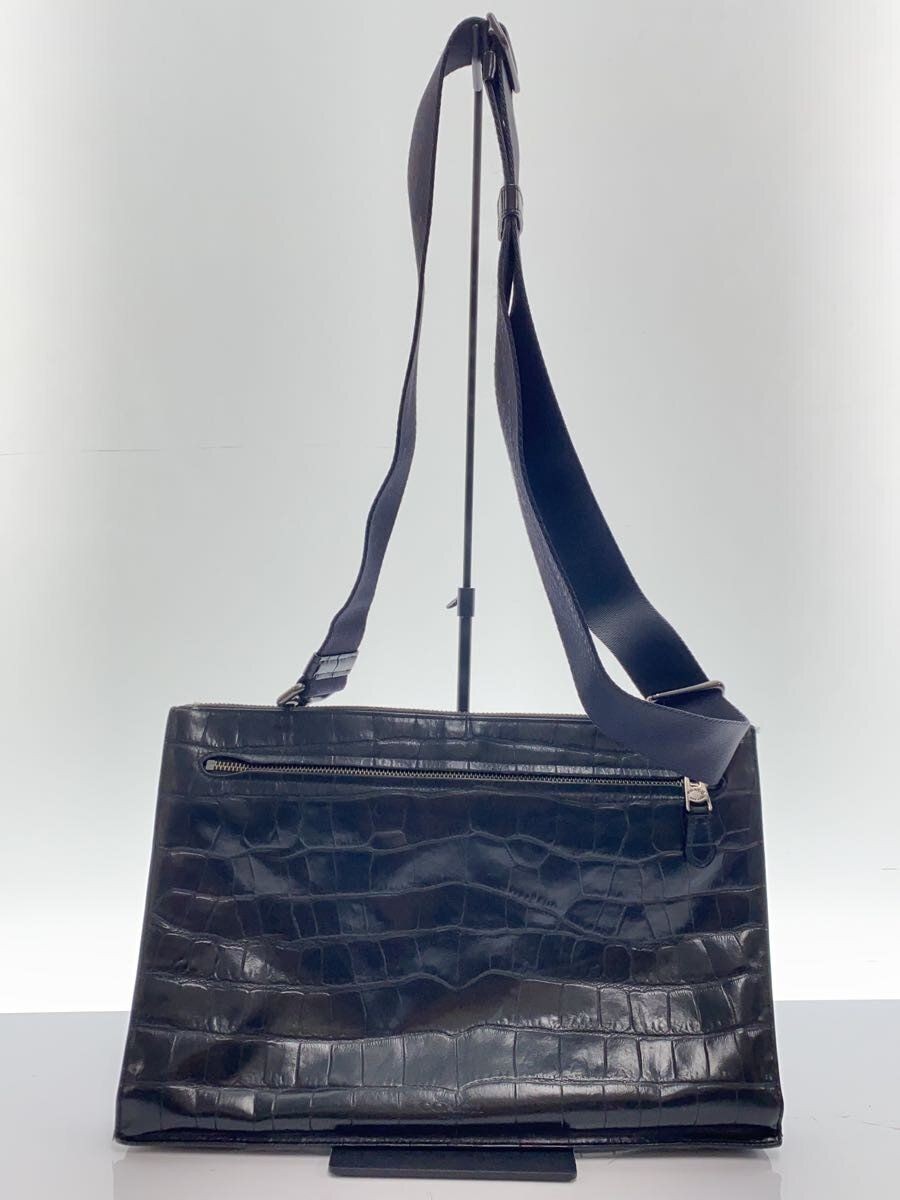 Coach Shoulder Bag Manhattan Convertible Slim Messenger Leather BLK 25992 Used