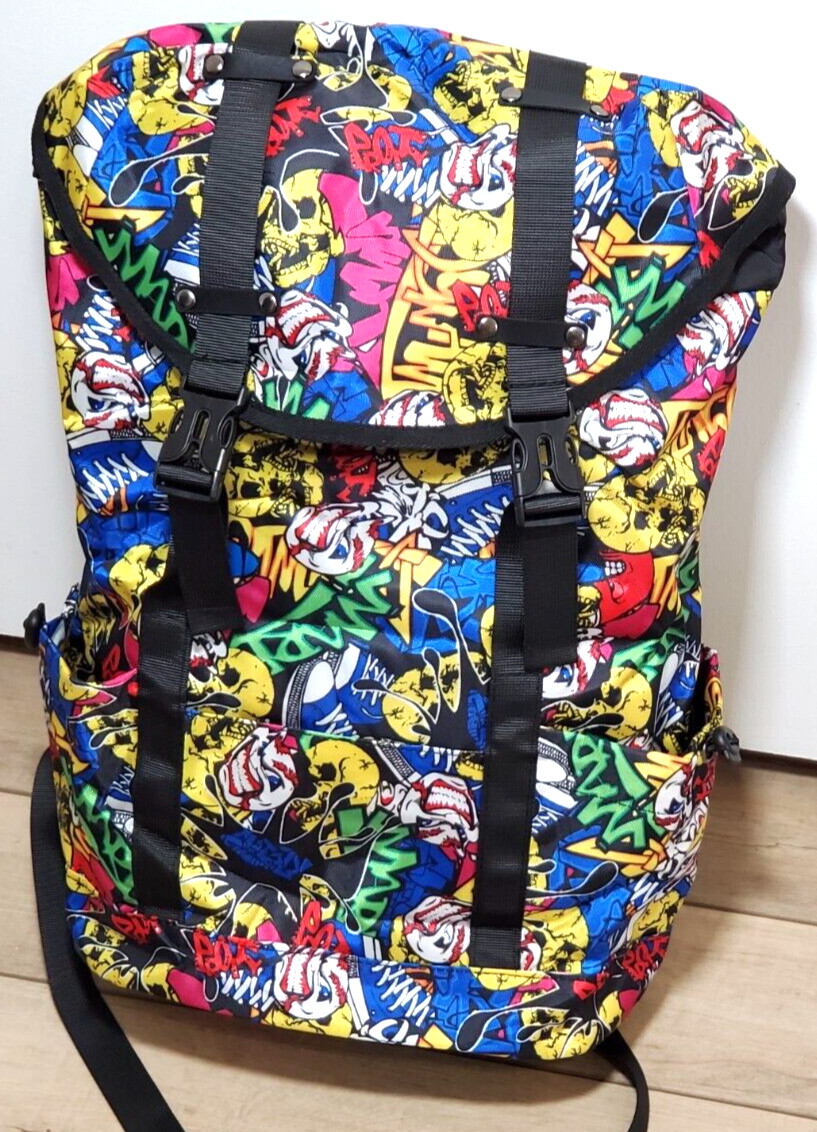 Skull & Graffiti Backpack Psychedelic Skulls Large Backpack