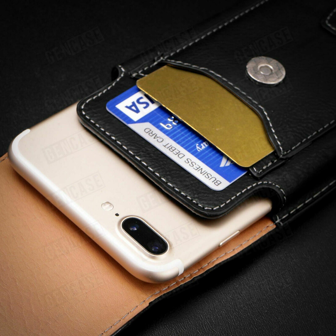 Cell Phone Case Pouch Holster w/ Belt Loop Metal Clip for Universal Smartphones