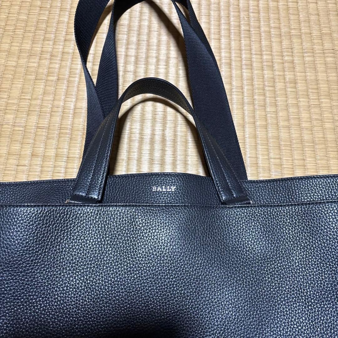 Bally Men’s Black Leather Tote Shoulder Bag Pocket with pouch 40x53x13cm