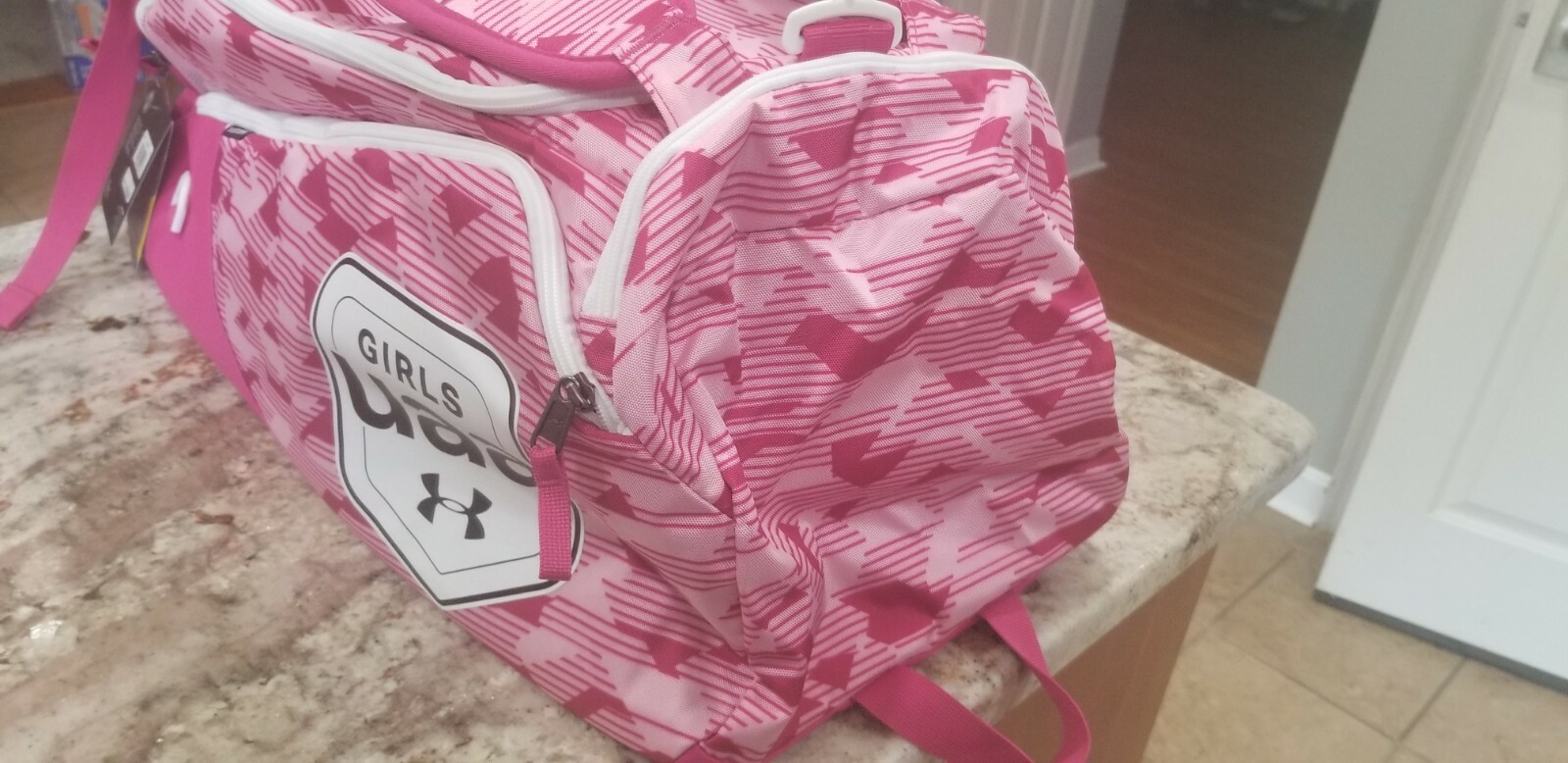 Girls Under Armour UAA UA Contain 4.0 Backpack Duffle Bag Pink
