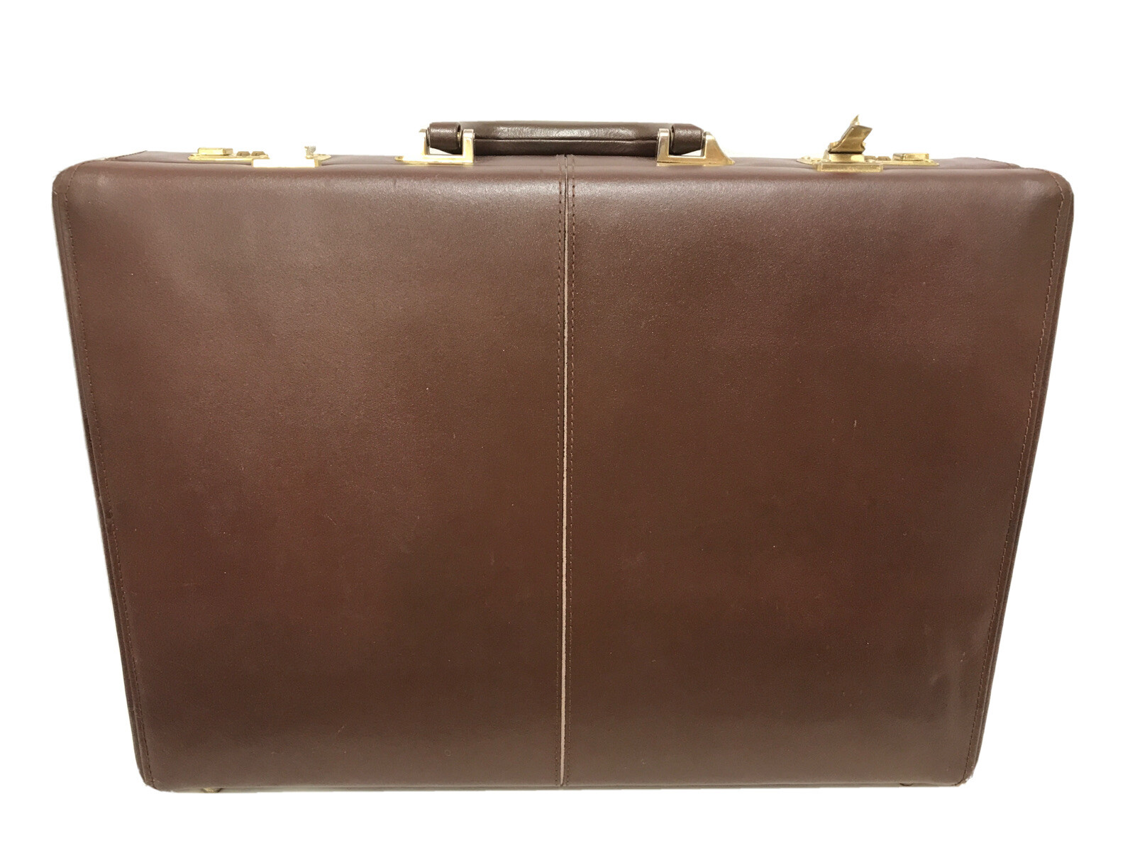 HIT Briefcase Brown Full Grain Brown Leather Combination Lock with Multipockets