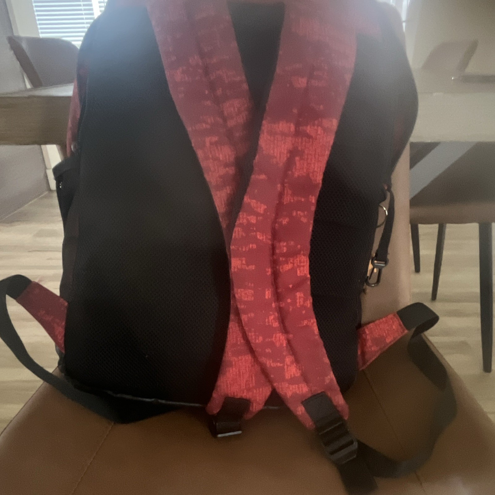 Nike Red/Black Camo Backpack Zip Closure Adjustable Straps Pockets