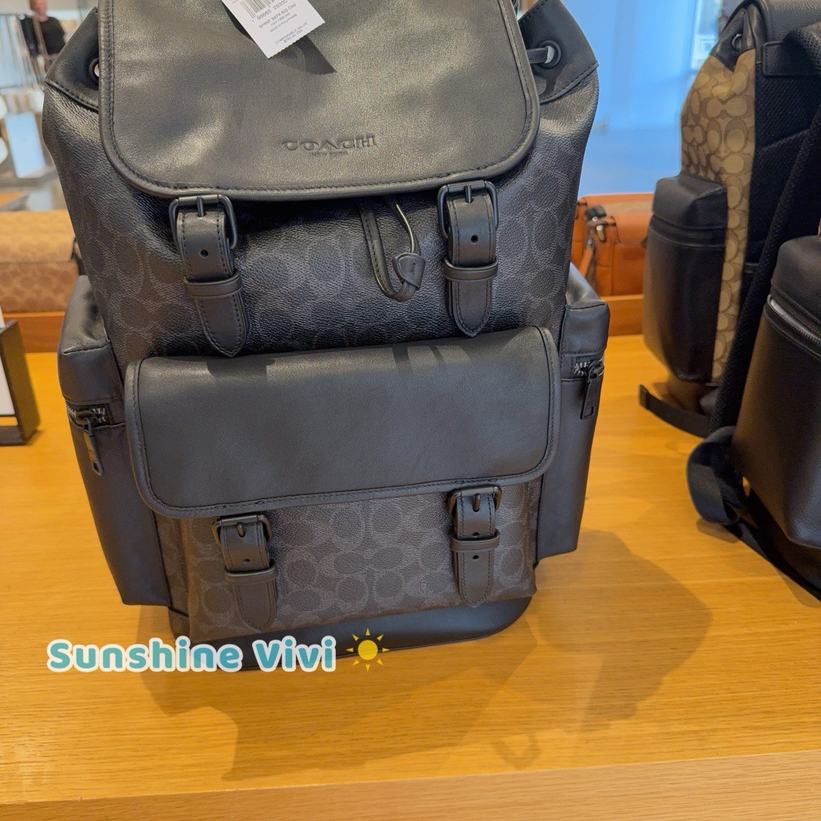 NWT Coach Sprint Backpack Colorblock IN Signature Canvas Matte Black CFG67