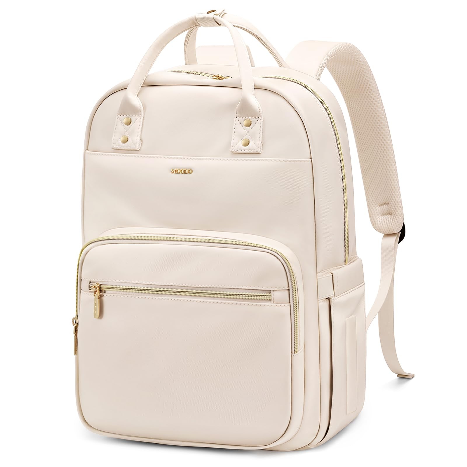 Women’s 16 Inch Laptop Backpack with Compartment Waterproof Daypack Beige