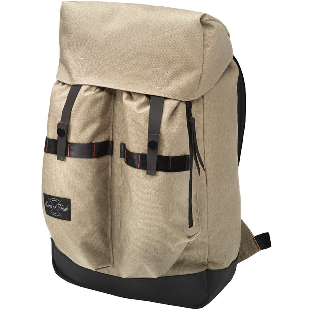 Sons Of Trade Surveyor Canvas Backpack In Sandstone, Laptop Compartment