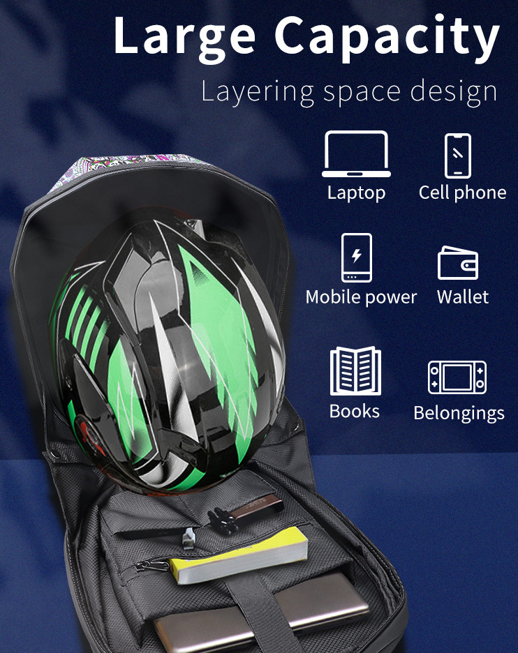 Doodle art LED display backpack travel laptop backpack cycling motorcycle