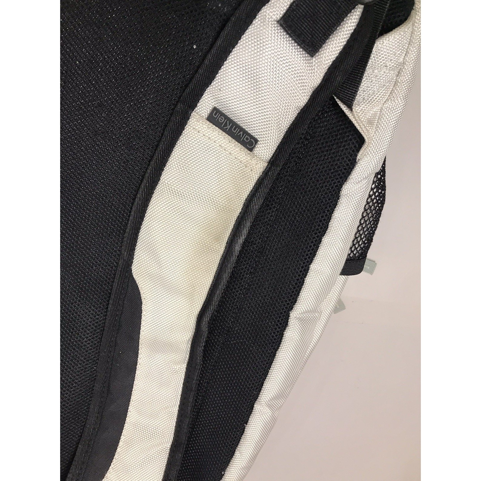 Calvin Klein Backpack Silver Black Laptop Bookbag Multi Pocket School $139.50