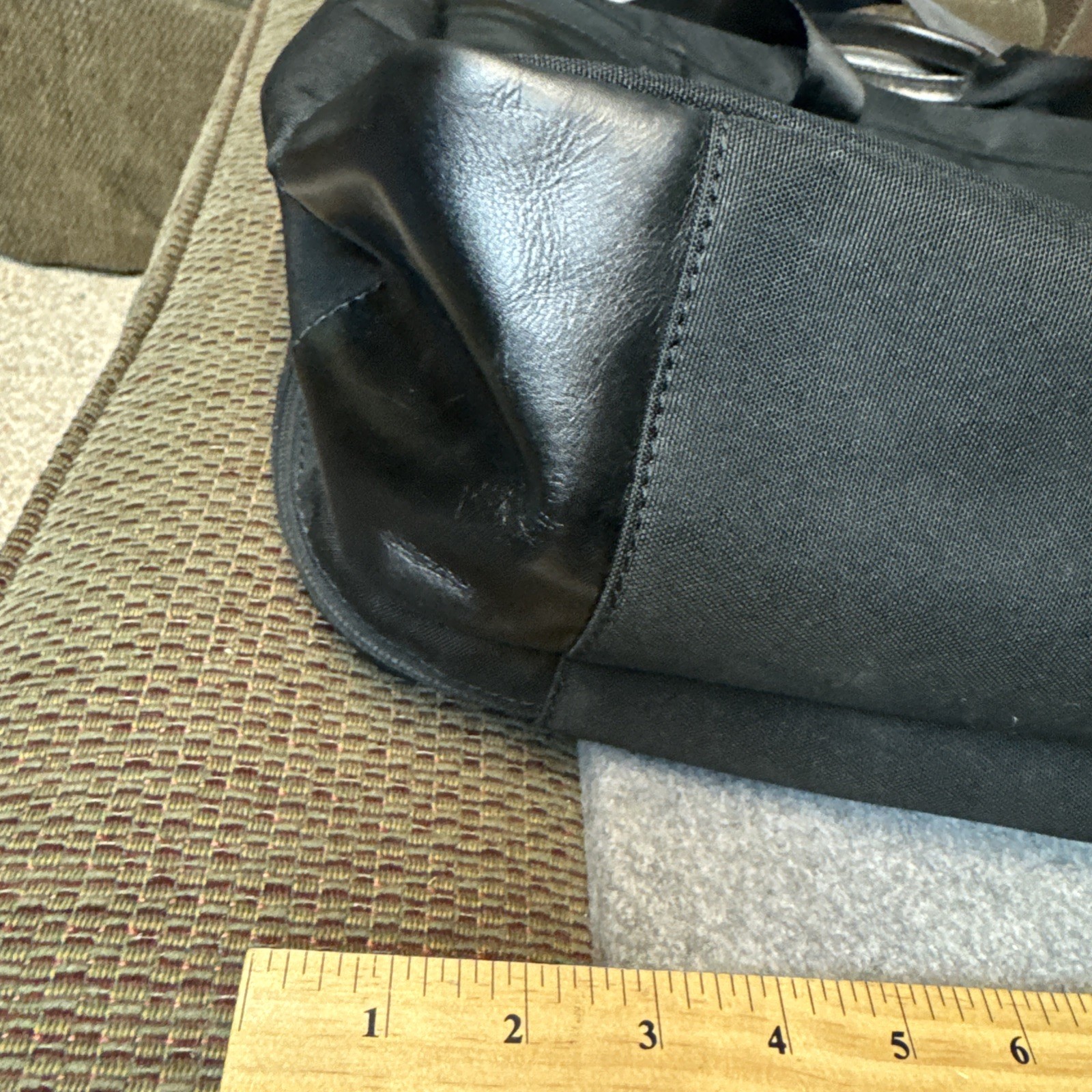 Joe by Joseph Abboud – Black Laptop Travel Case Canvas w/ Leather Trim