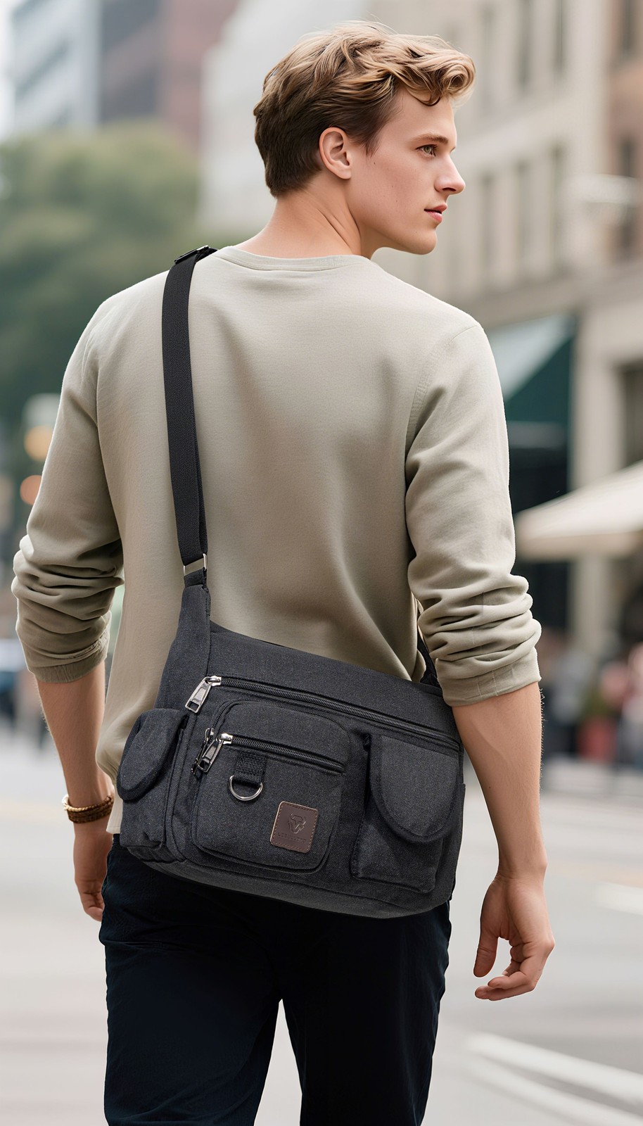 Vintage Mens Canvas Cross Body Bag Messenger Shoulder Bags School Satchel Travel
