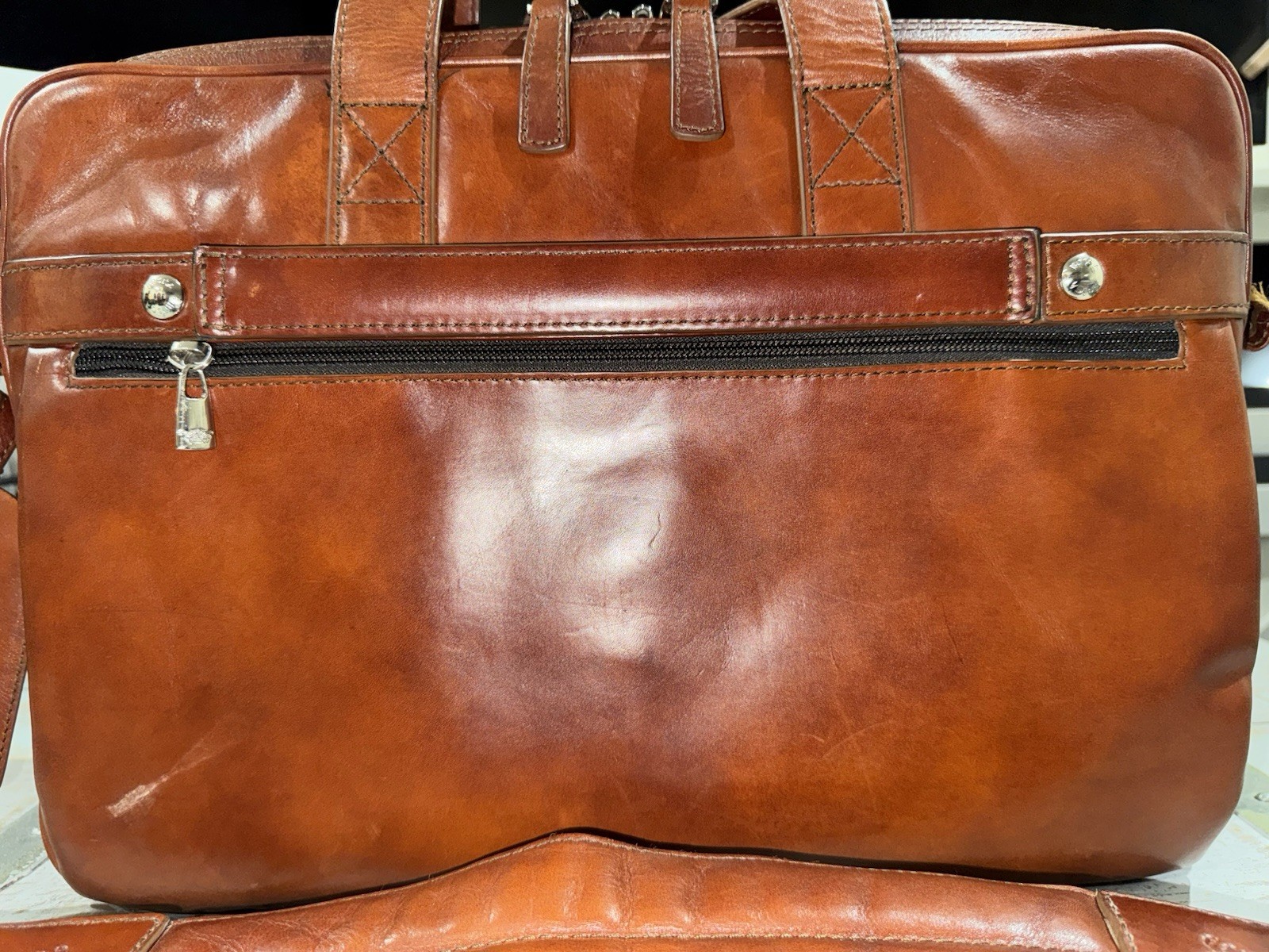 Bosca Old Leather/ Stringer Briefcase/ Italian Leather Luxury/ Large Capacity