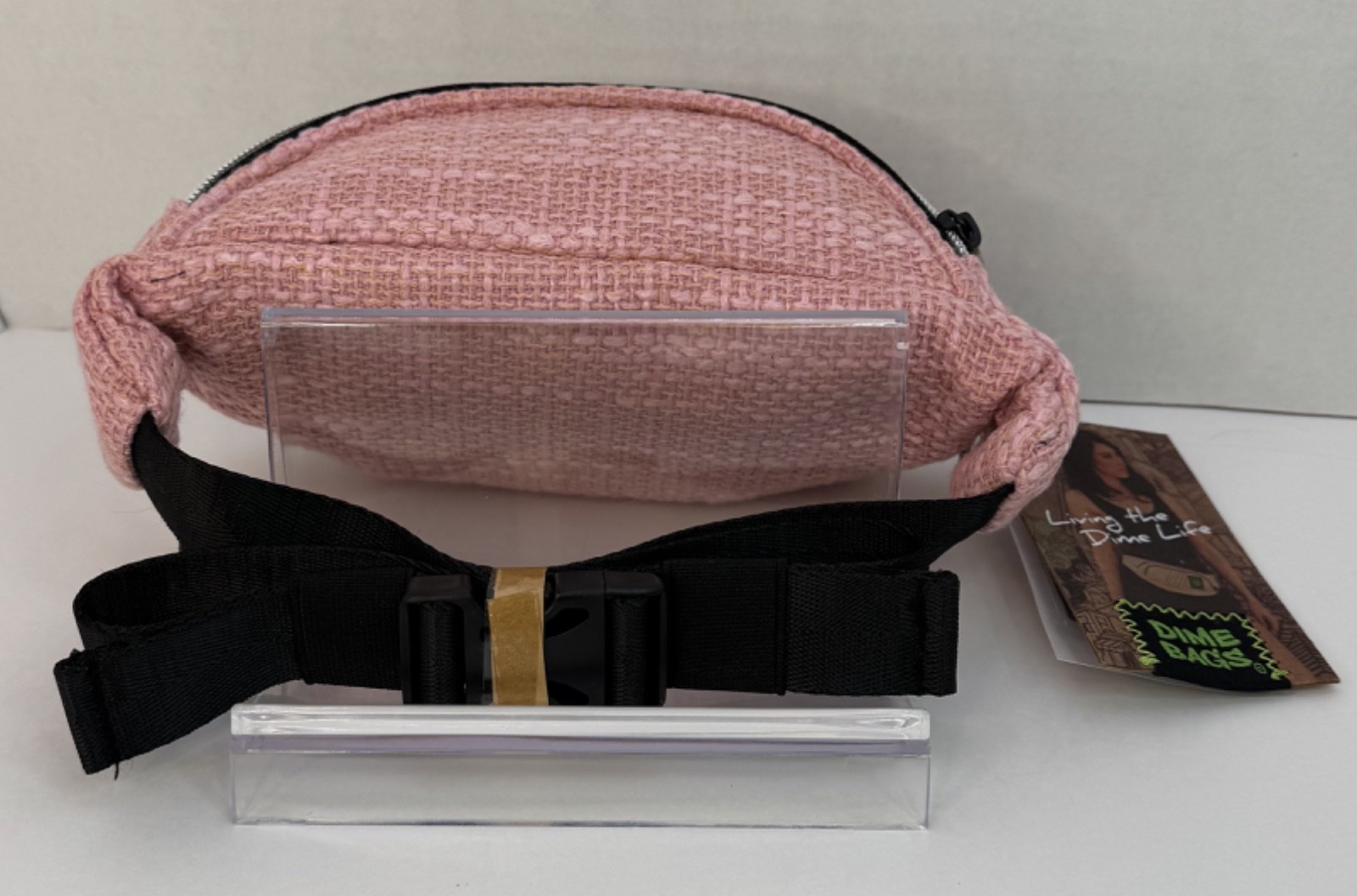 Dime Bags Pink Stash Pack Smell Proof Fanny Pack Hemp Fabric Carbon Lined