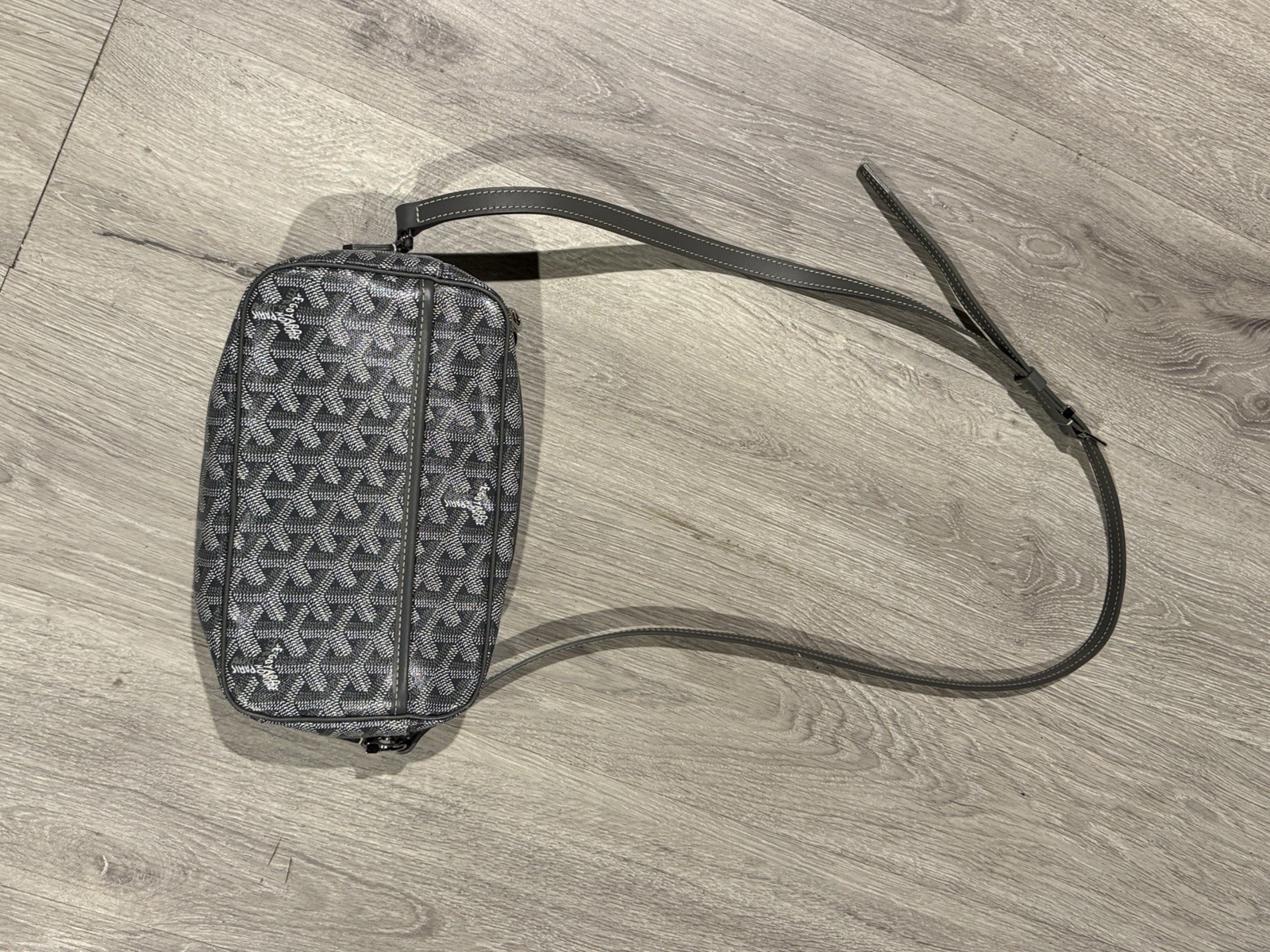 Goyard Goyardine Gray Cap-Vert PM Crossbody Zip Bag