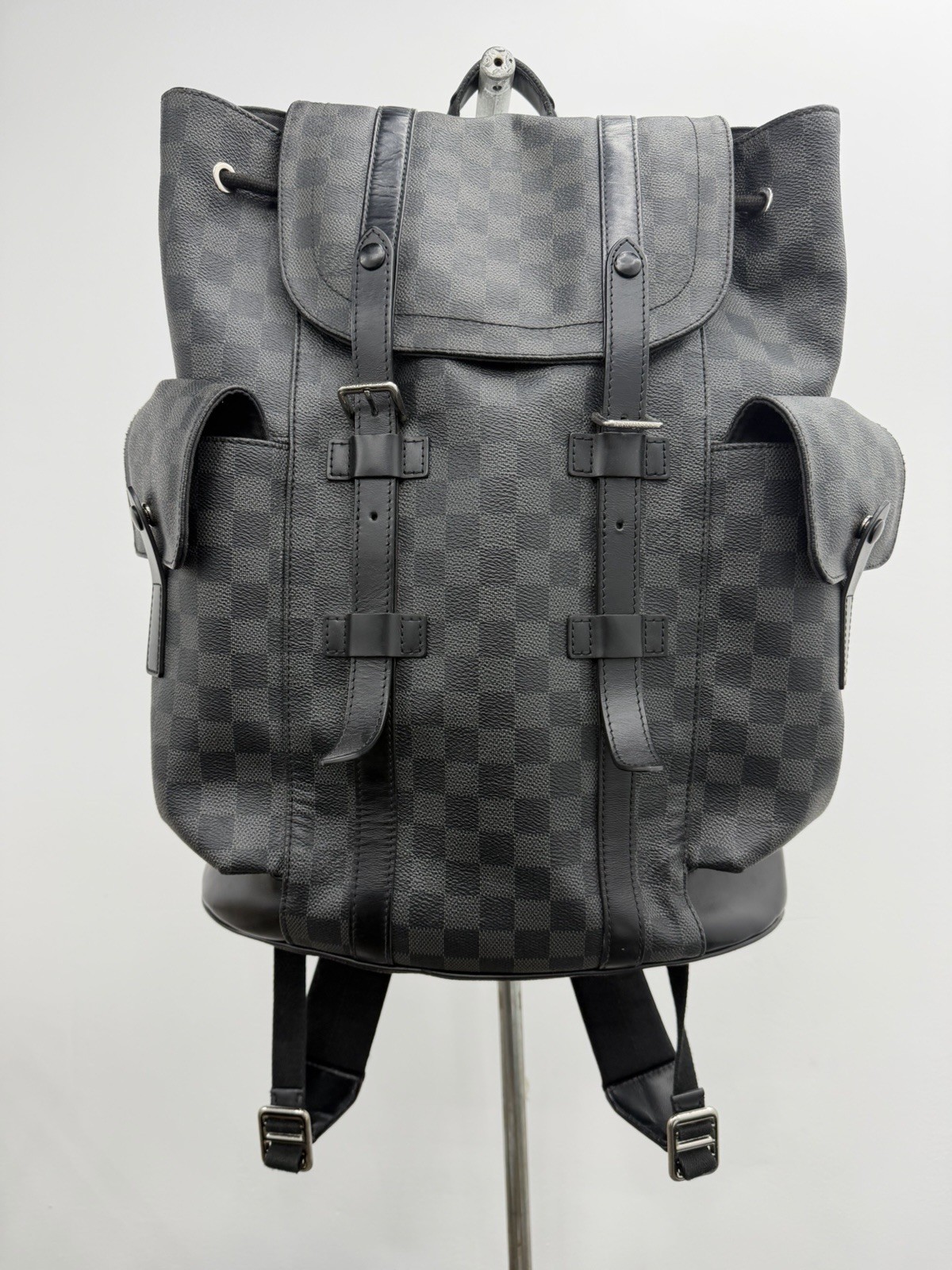 Louis Vuitton Christopher MM Black Damier Graphite Canvas Backpack