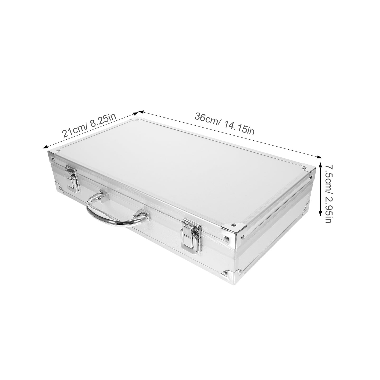 ERINGOGO Aluminum Attache Briefcase – 14inch Lock Metal Carrying Case with Ri…