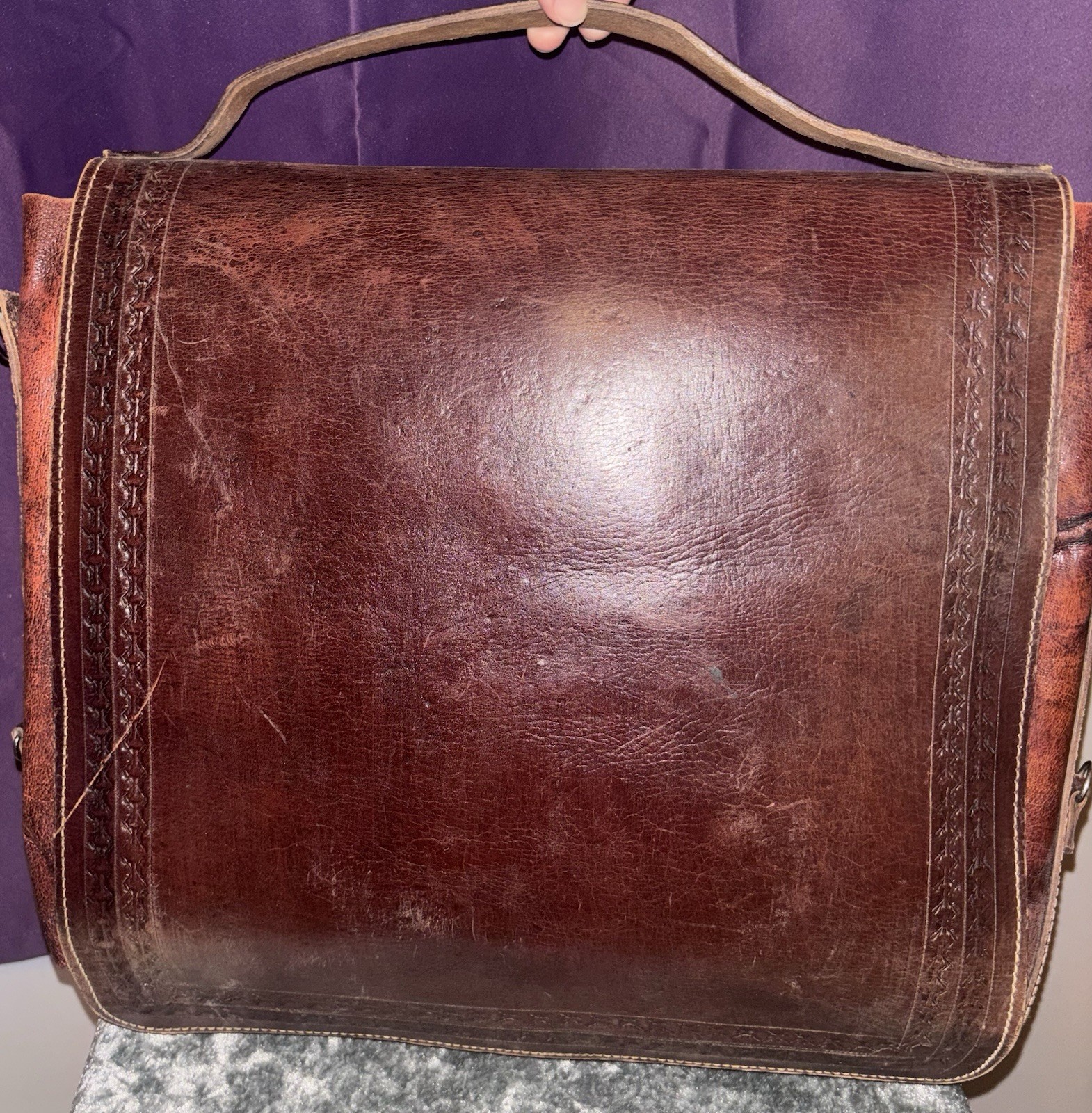 Vintage Leather Saddle Bag