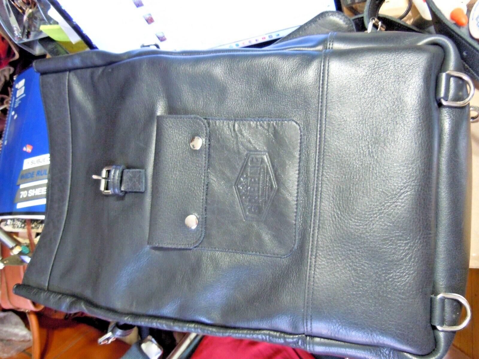 NEW Greene Leather Com. ROLL TOP HEAVY BUFFALO LEATHER BACKPACK MESSENGER USA