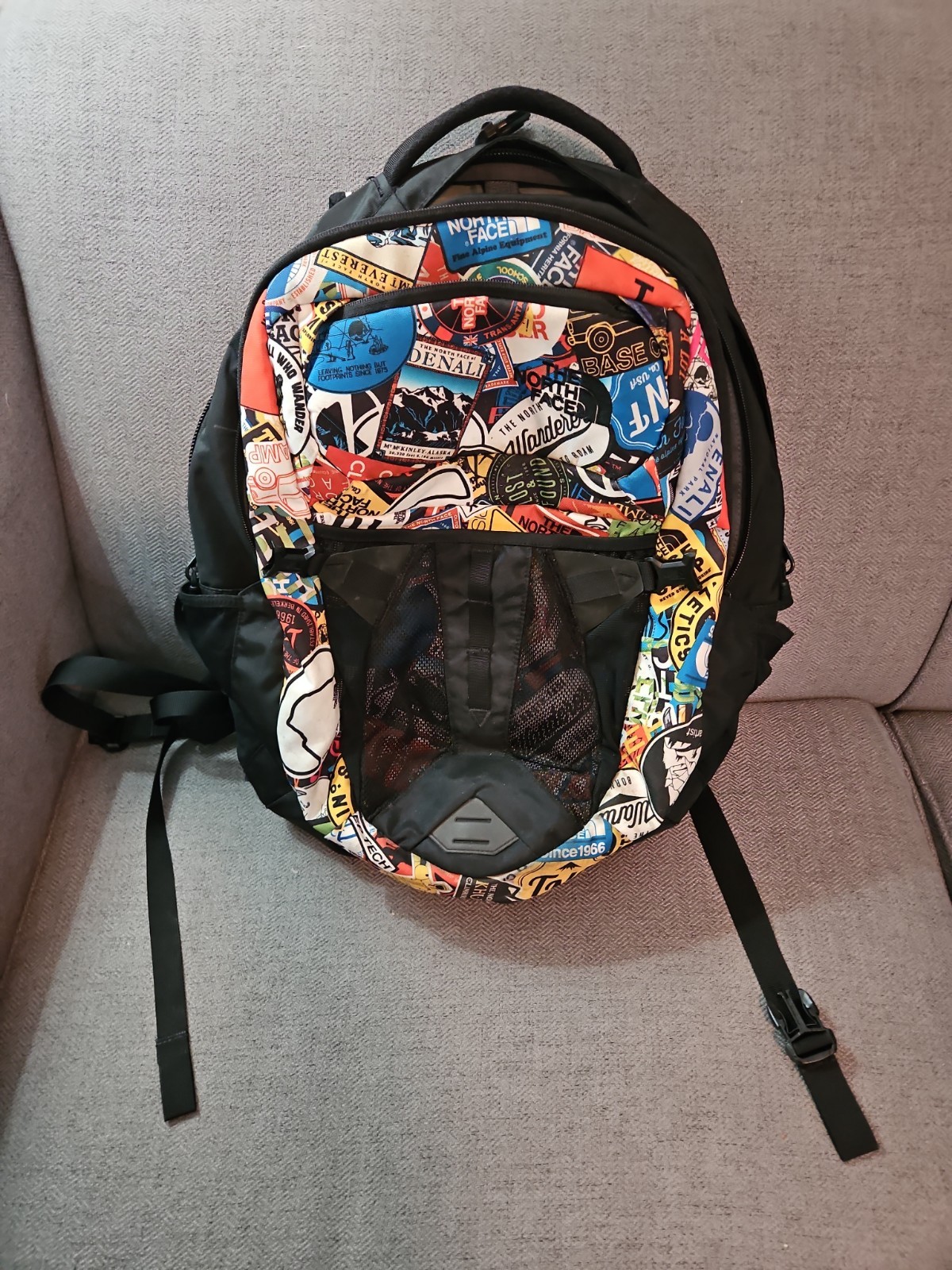 The North Face Hiking Trail Backpack Nylon Multicolor Stamped Camping Denali Bag