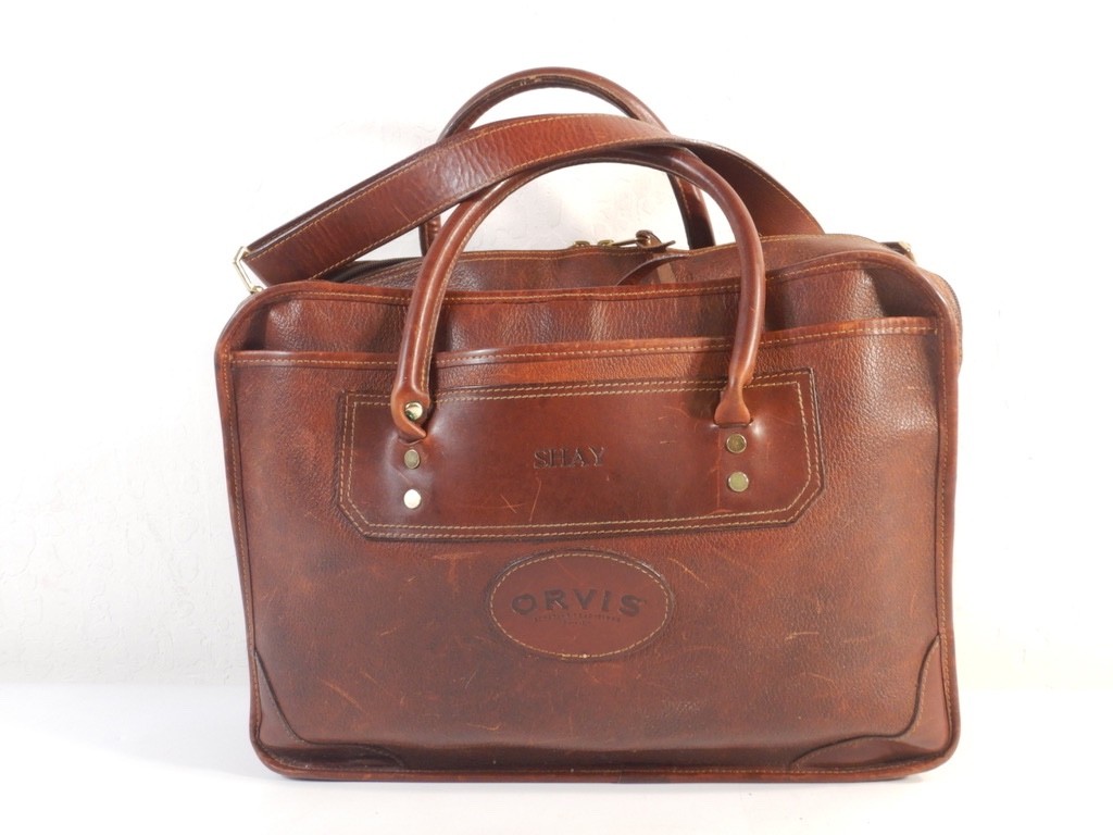ORVIS Brown Leather Messenger Bag
