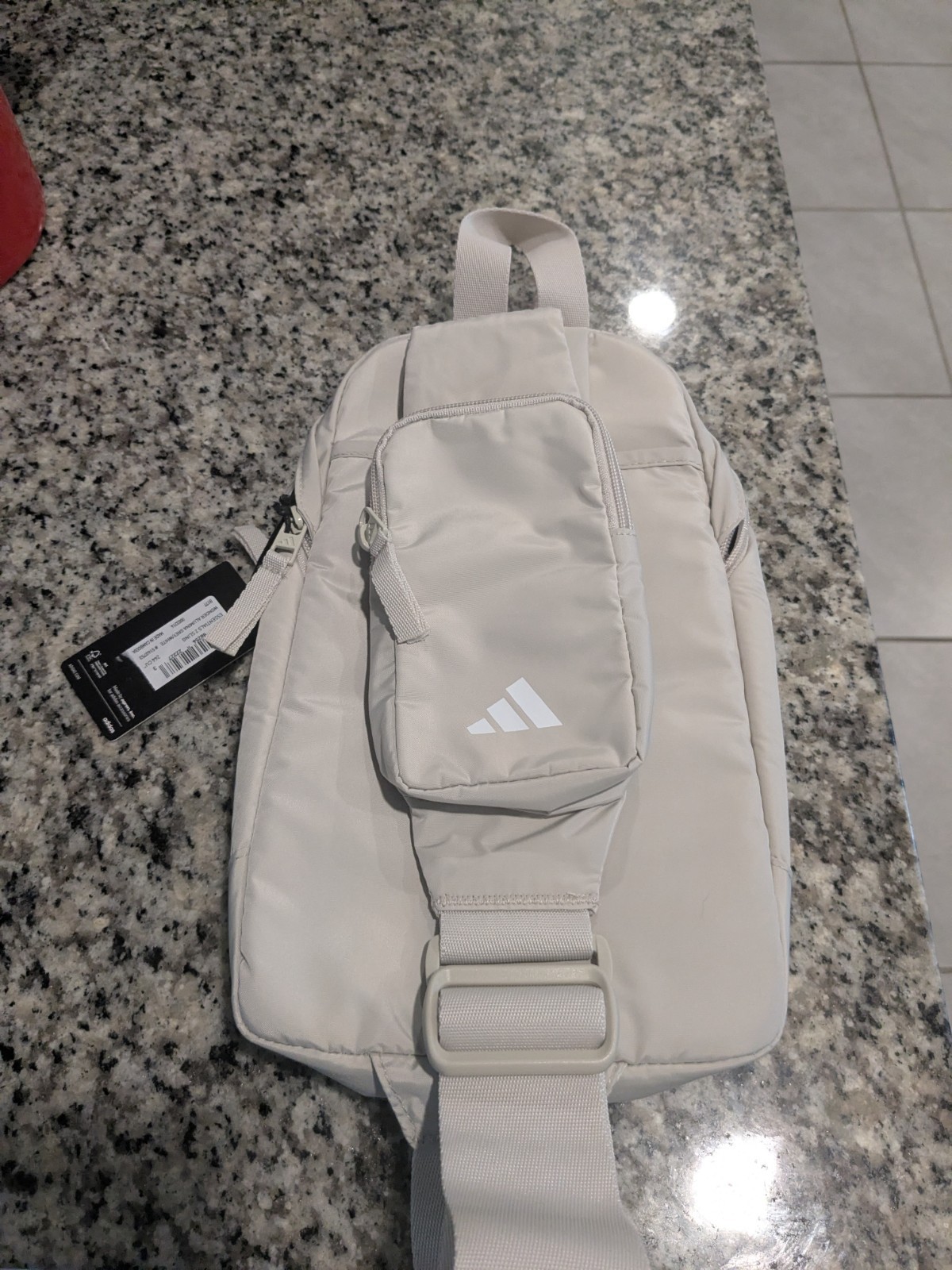 NWT Adidas Essentials 2 Sling Crossbody Bag Magic Beige Off White Gilver NEW