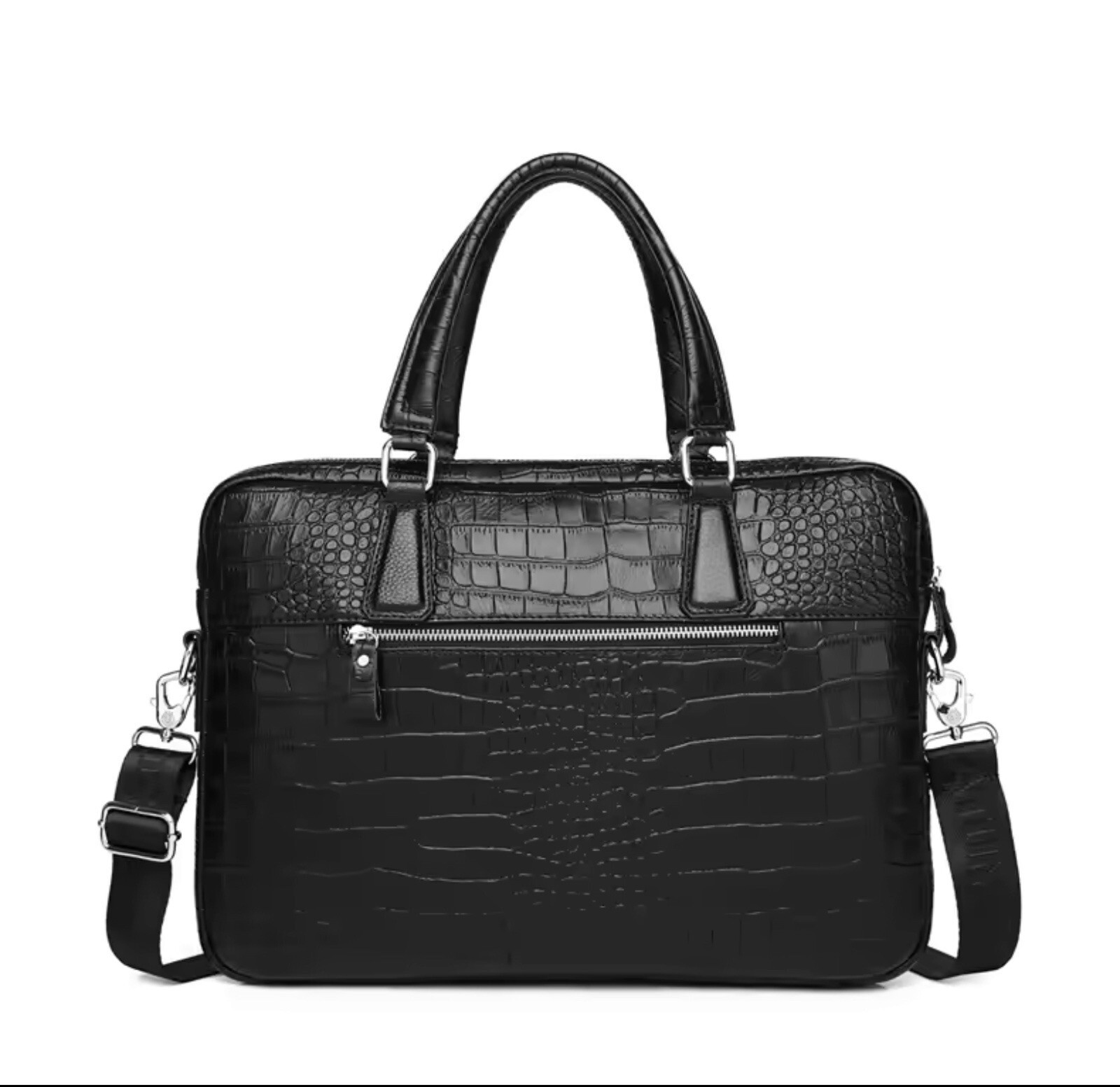 Luxury Genuine Leather Crocodile Grain Briefcases Hard For Men 15.6 Inch Laptop