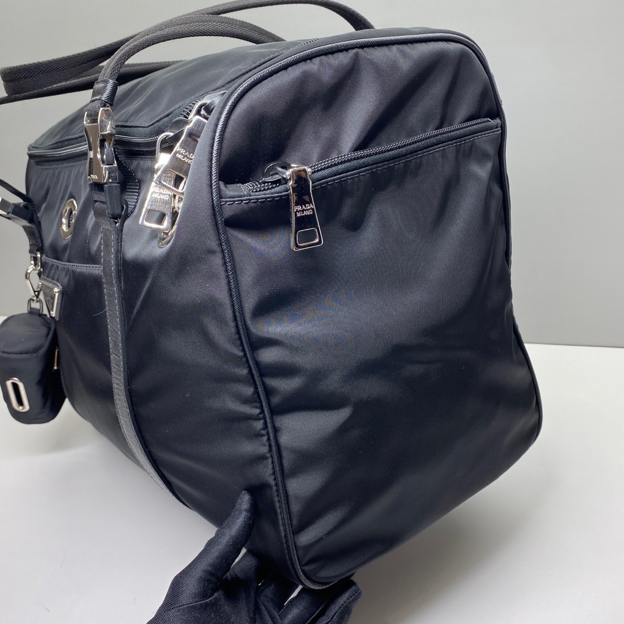 Prada Pre-Owned Authentic Black Nylon Pet carrier Satchel 40x28x22cm 40x28x22cm