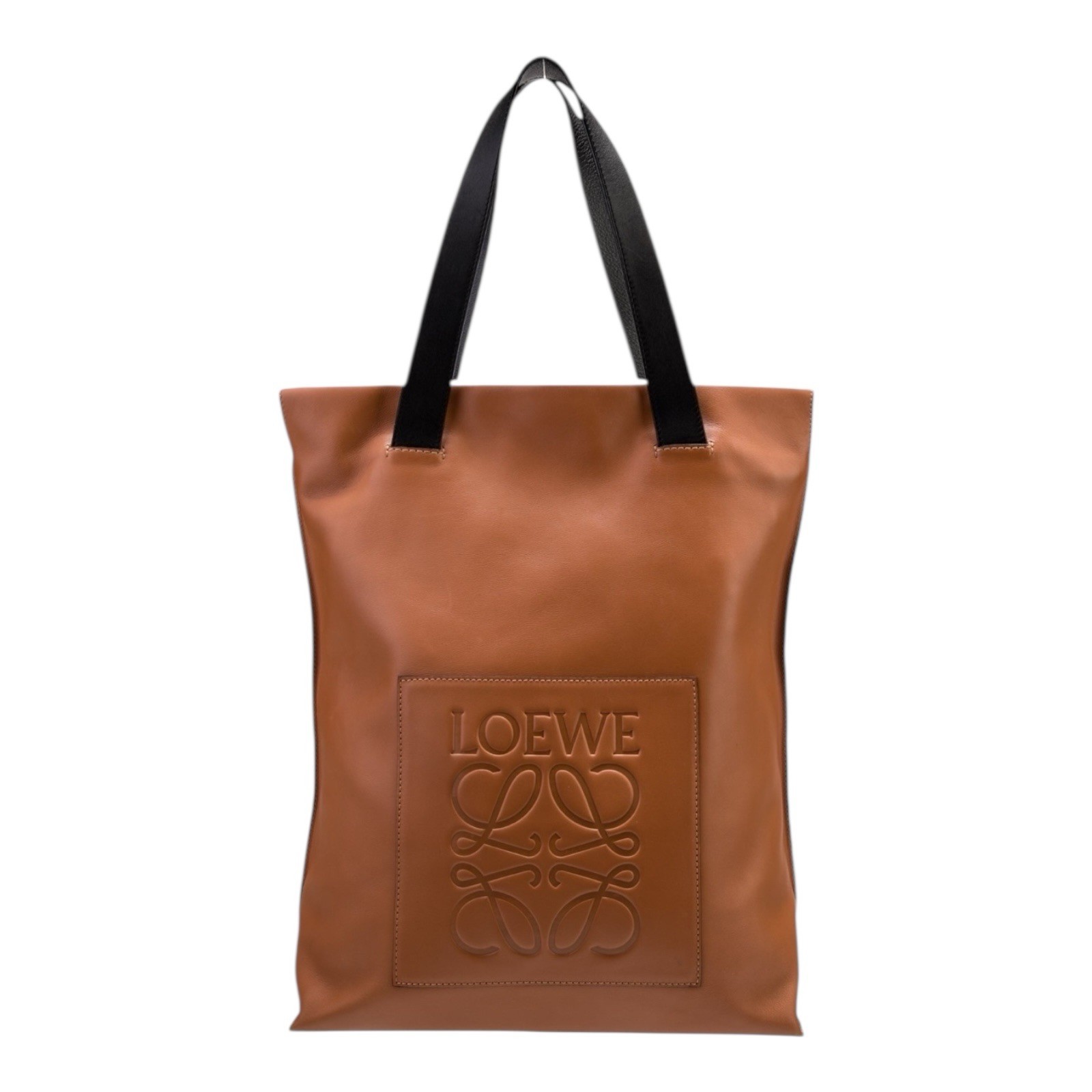 Used Loewe Logo Leather Shopper Bag Tote Unisex