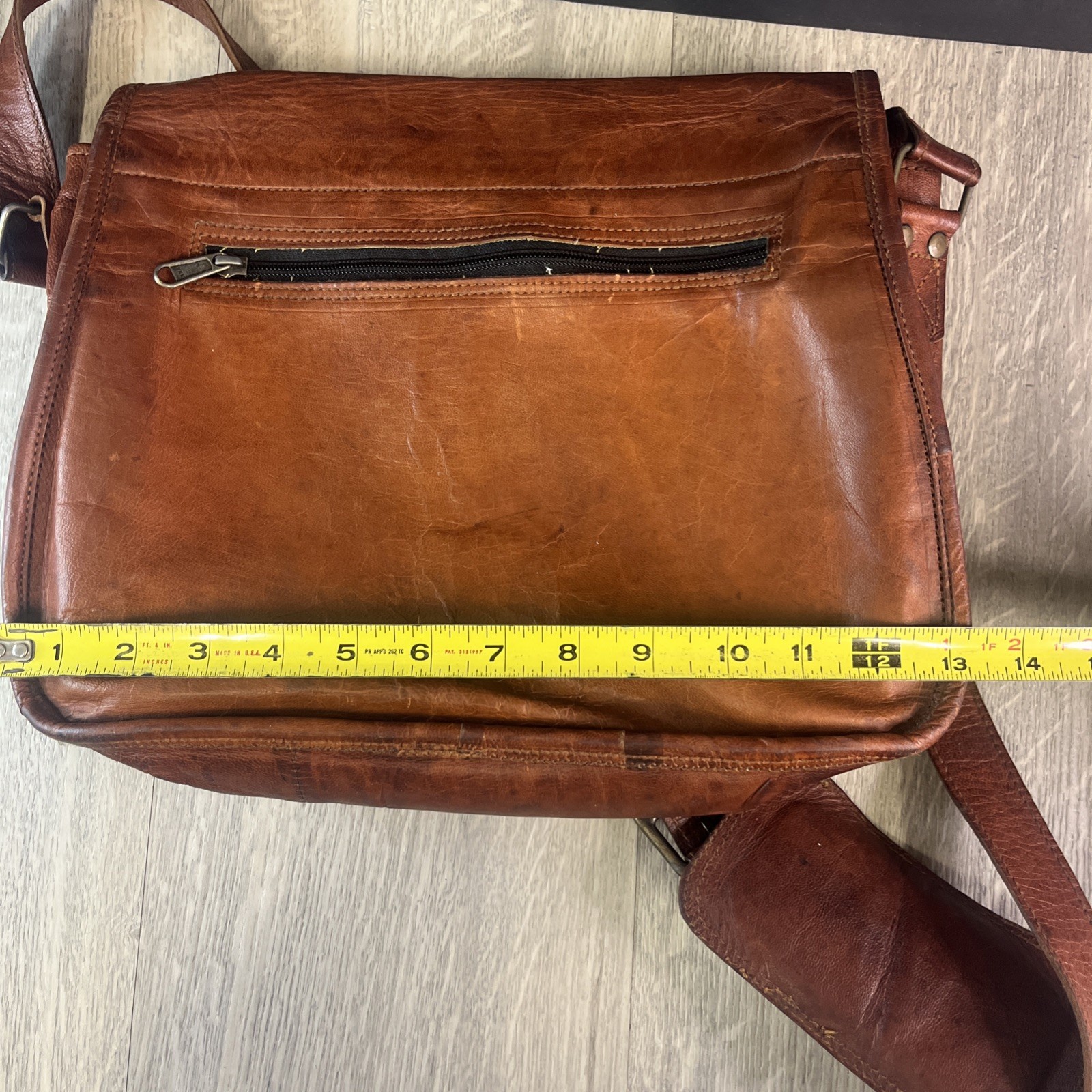 Komal’s Passion Leather Messenger Mail Bag Crossbody Brown Buckles Rustic VTG