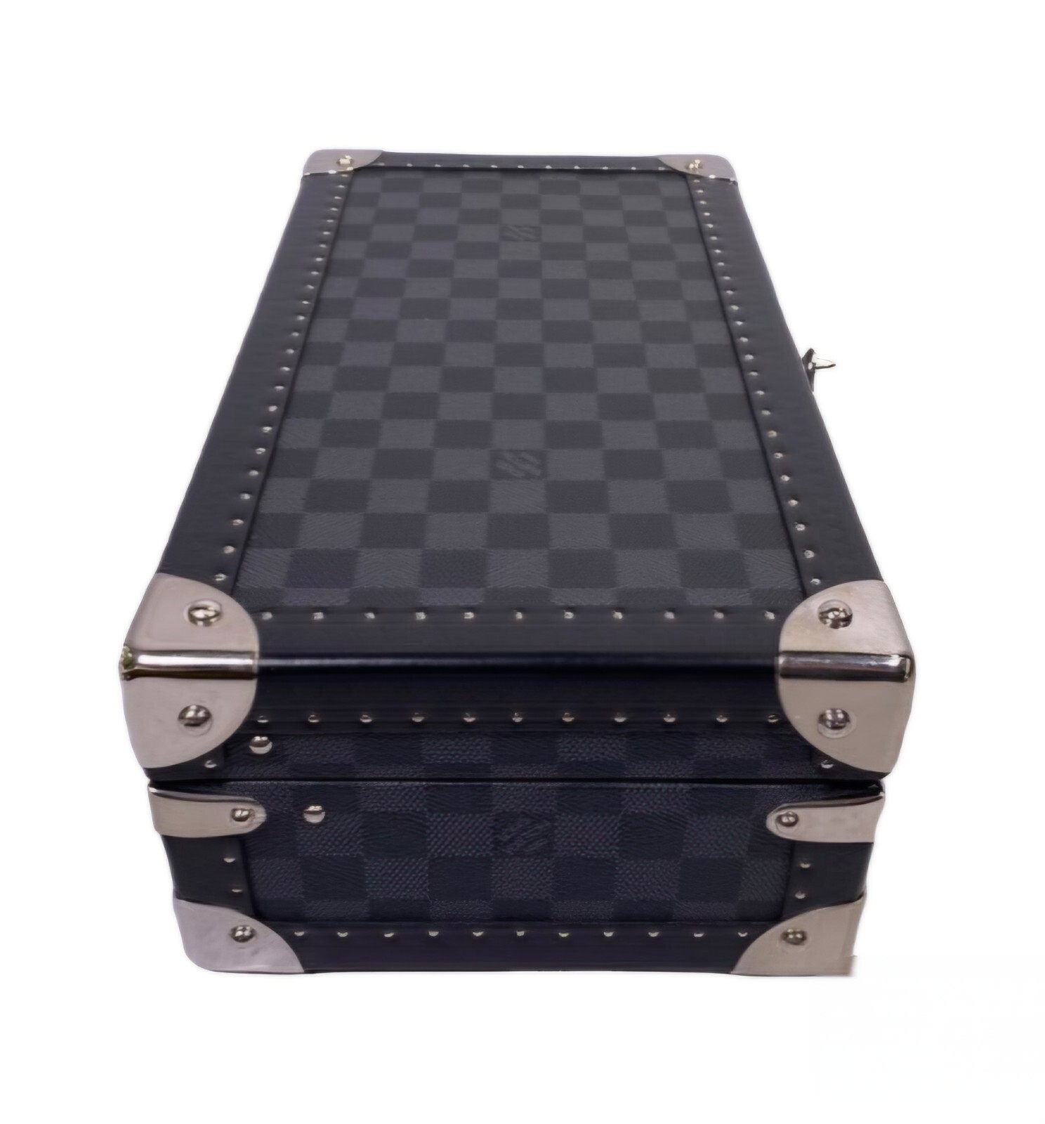 Louis Vuitton 8 Watch Case Damier Graphite Black N48226 NEW Retail $7450