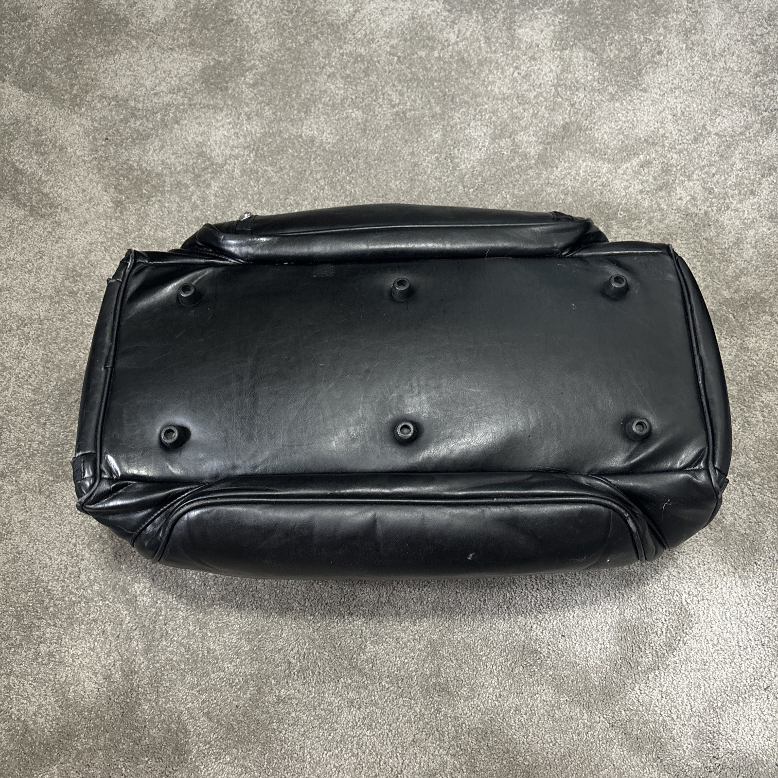 VTG Leather Nike Golf Weekender Duffel Bag Black Large