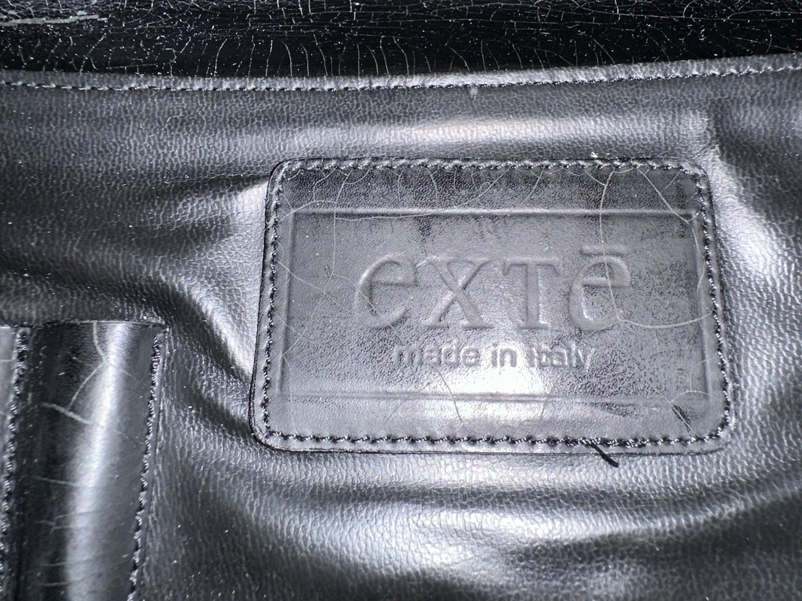 VTG EXTE Italy Black Leather 1990’s Soft Attache Briefcase Business Bag PreOwned