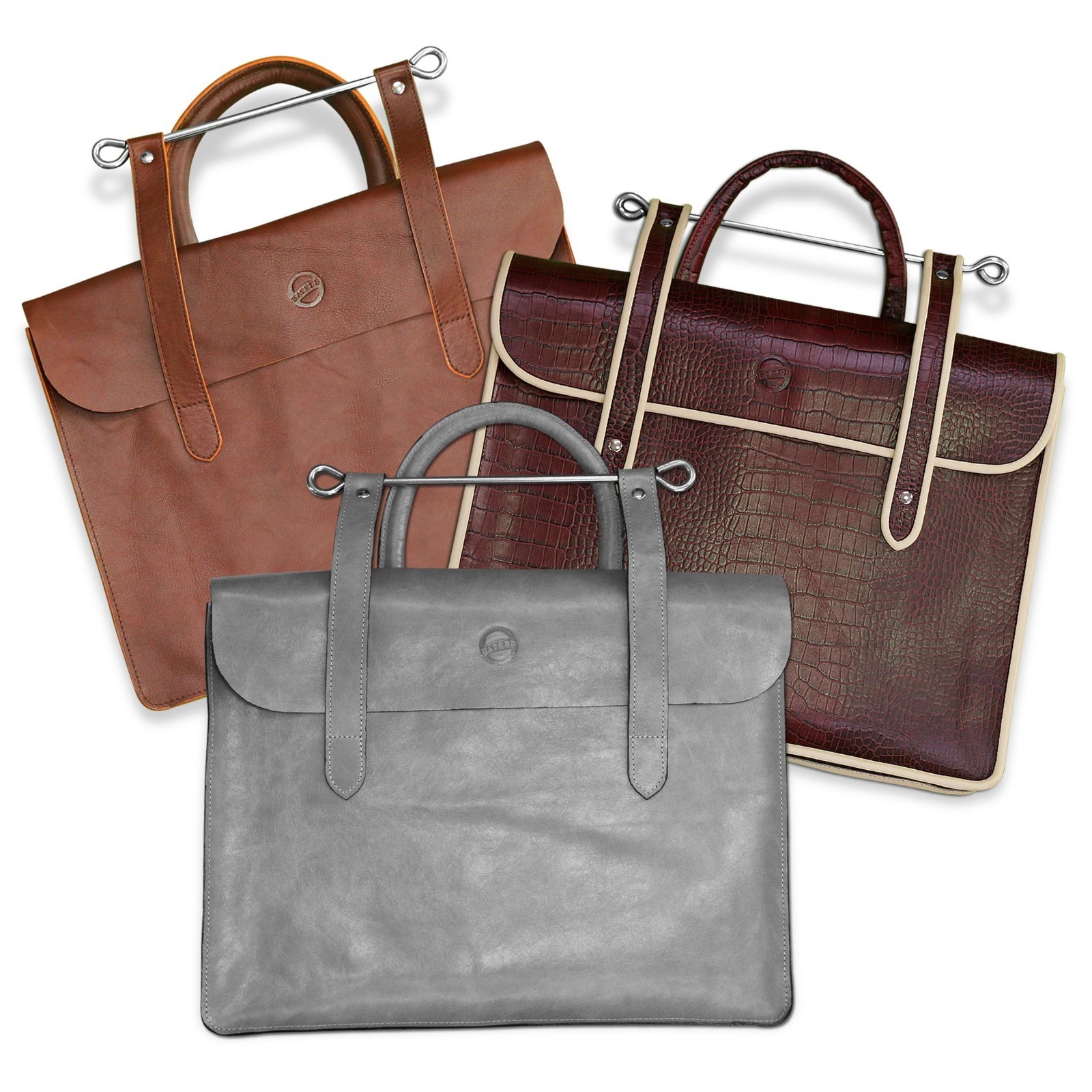Document iPad Handmade Music Bag Grey Genuine Leather Unisex Messenger Briefcase