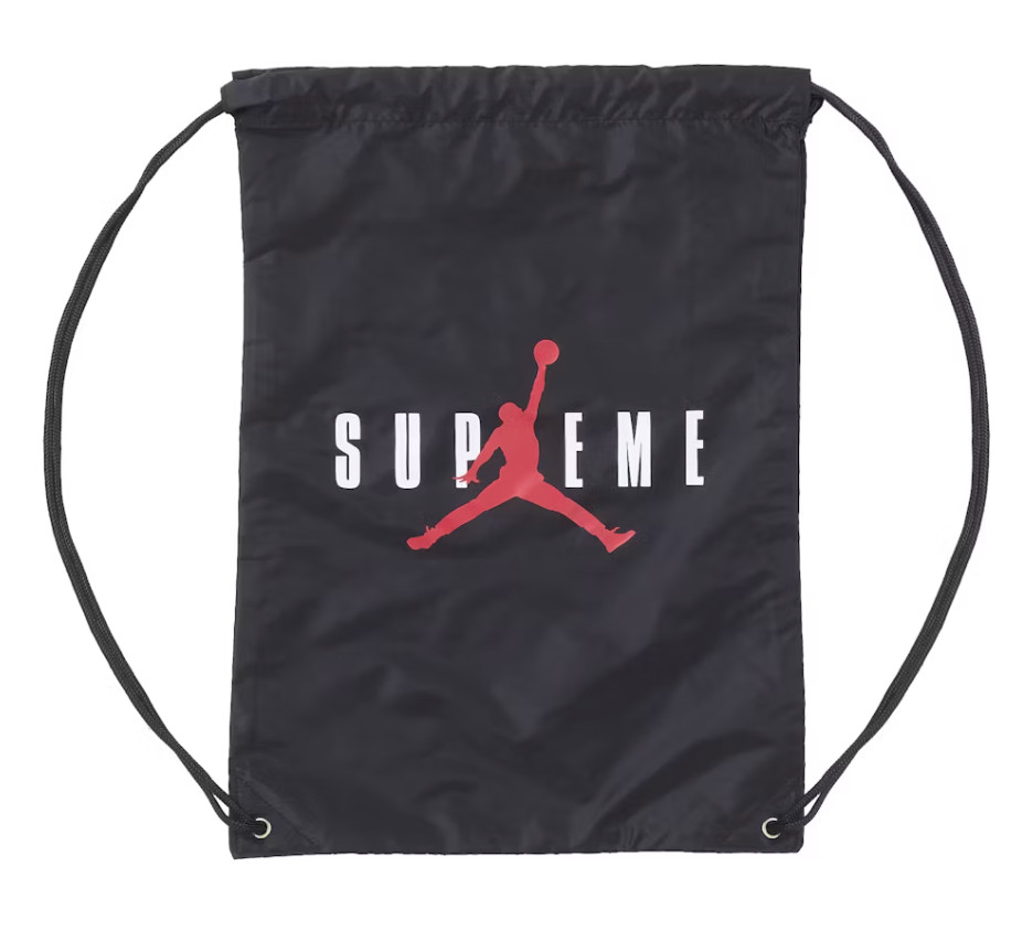 NWT Supreme x Jordan Drawstring Bag – Black