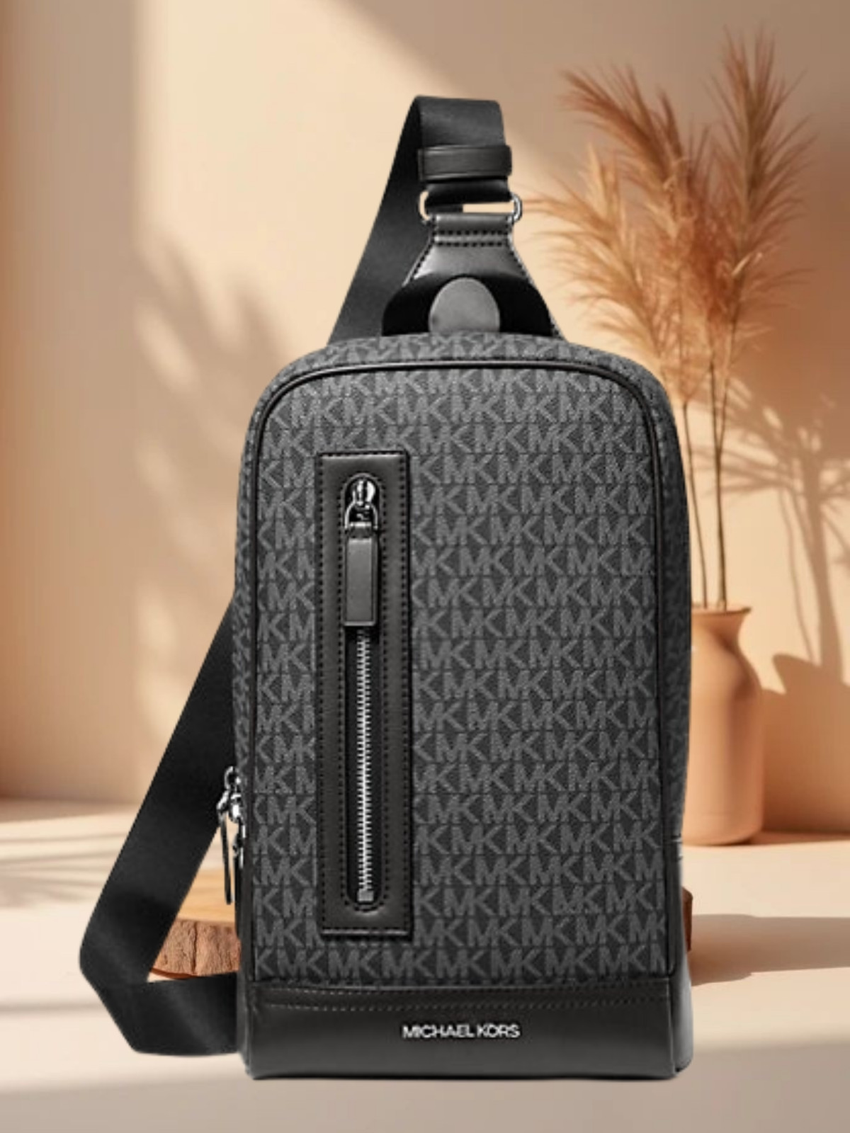 Michael Kors Cooper Men’s MK Logo A Line Sling Pack Bag Crossbody Variation