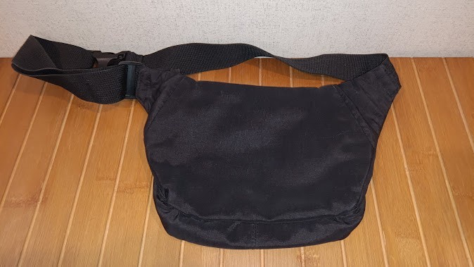 Vintage Surf Style Fanny Pack Black Belt Bag Waterproof Fabric Double Pocket